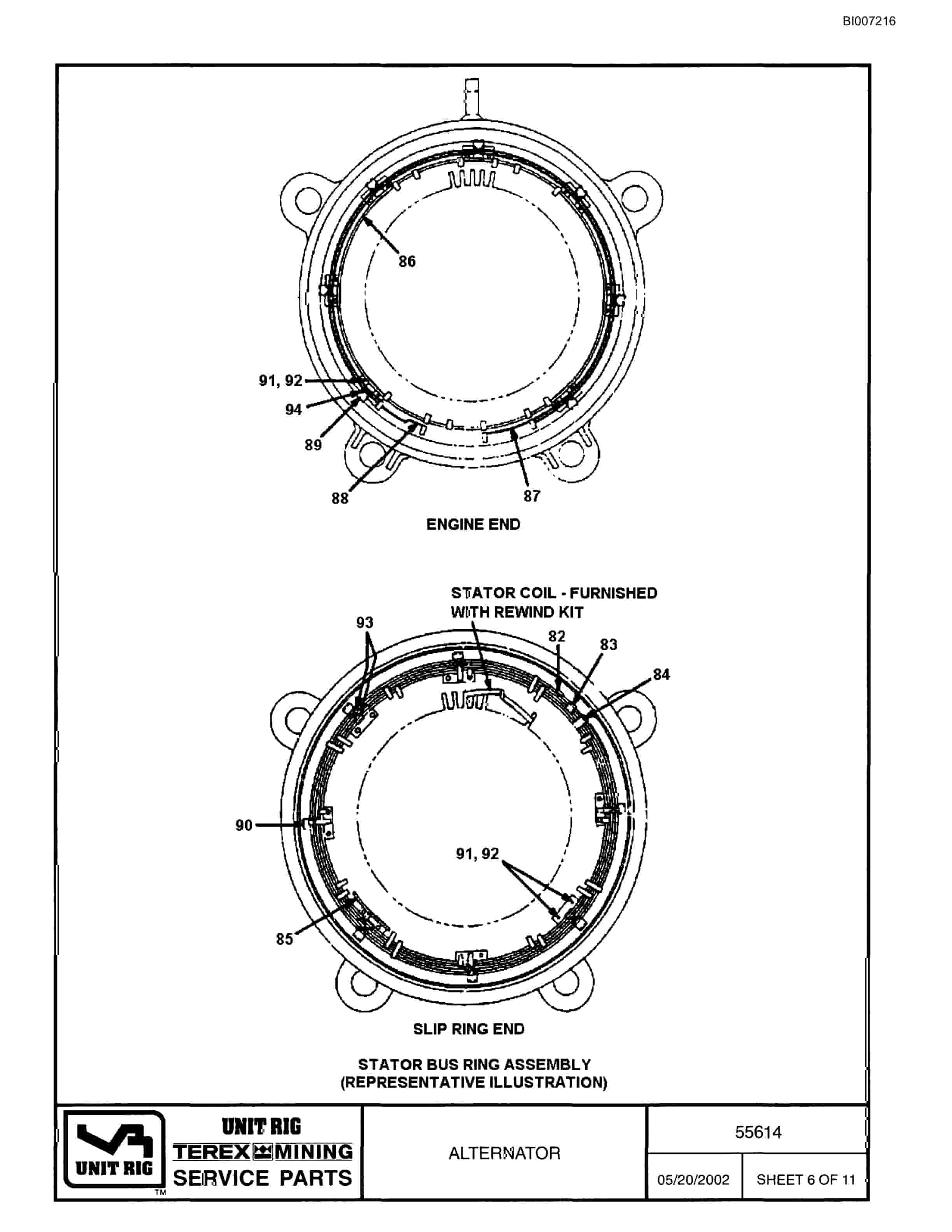 Bucyrus BD-270 Parts Catalog BI007216-4