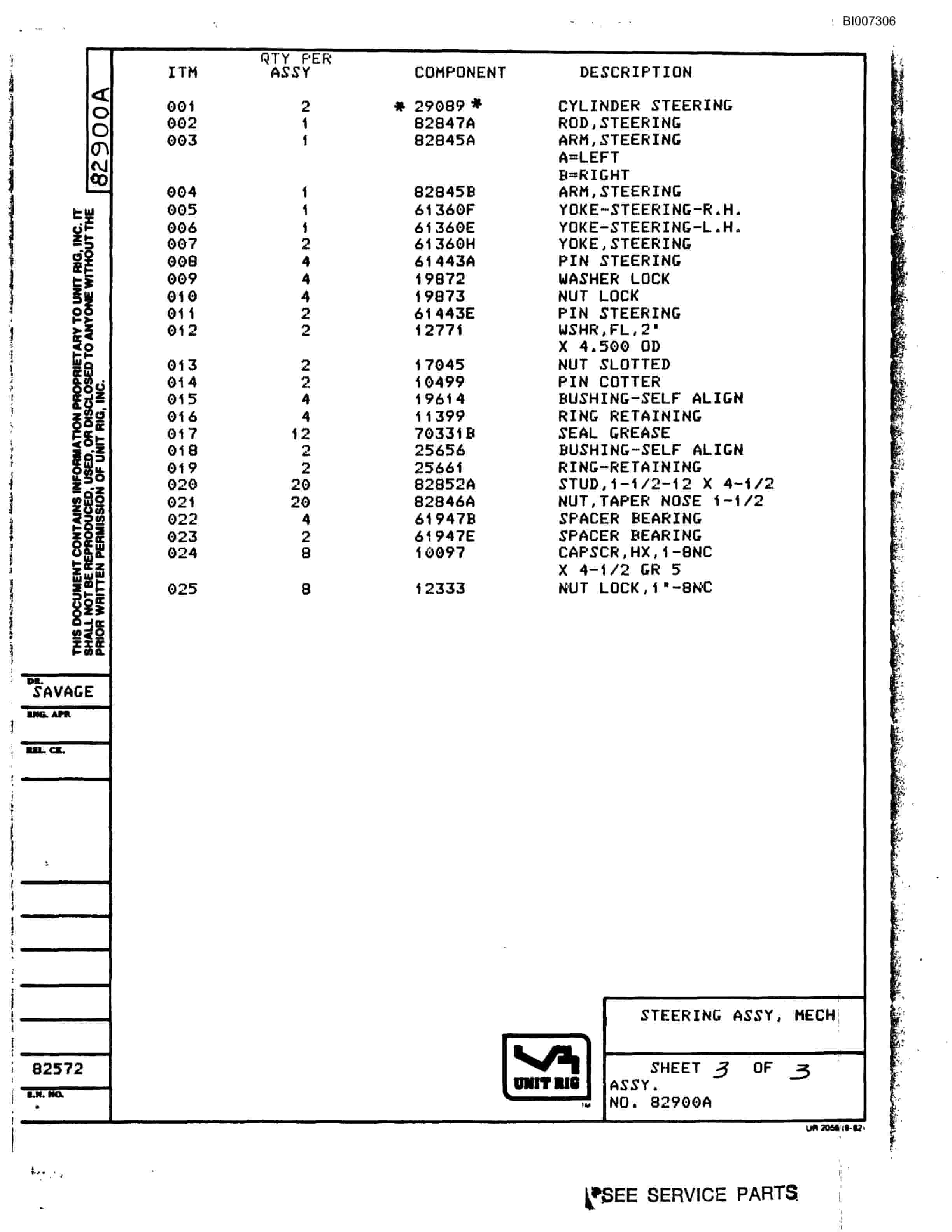 Bucyrus BD-270 Parts Catalog BI007306-2