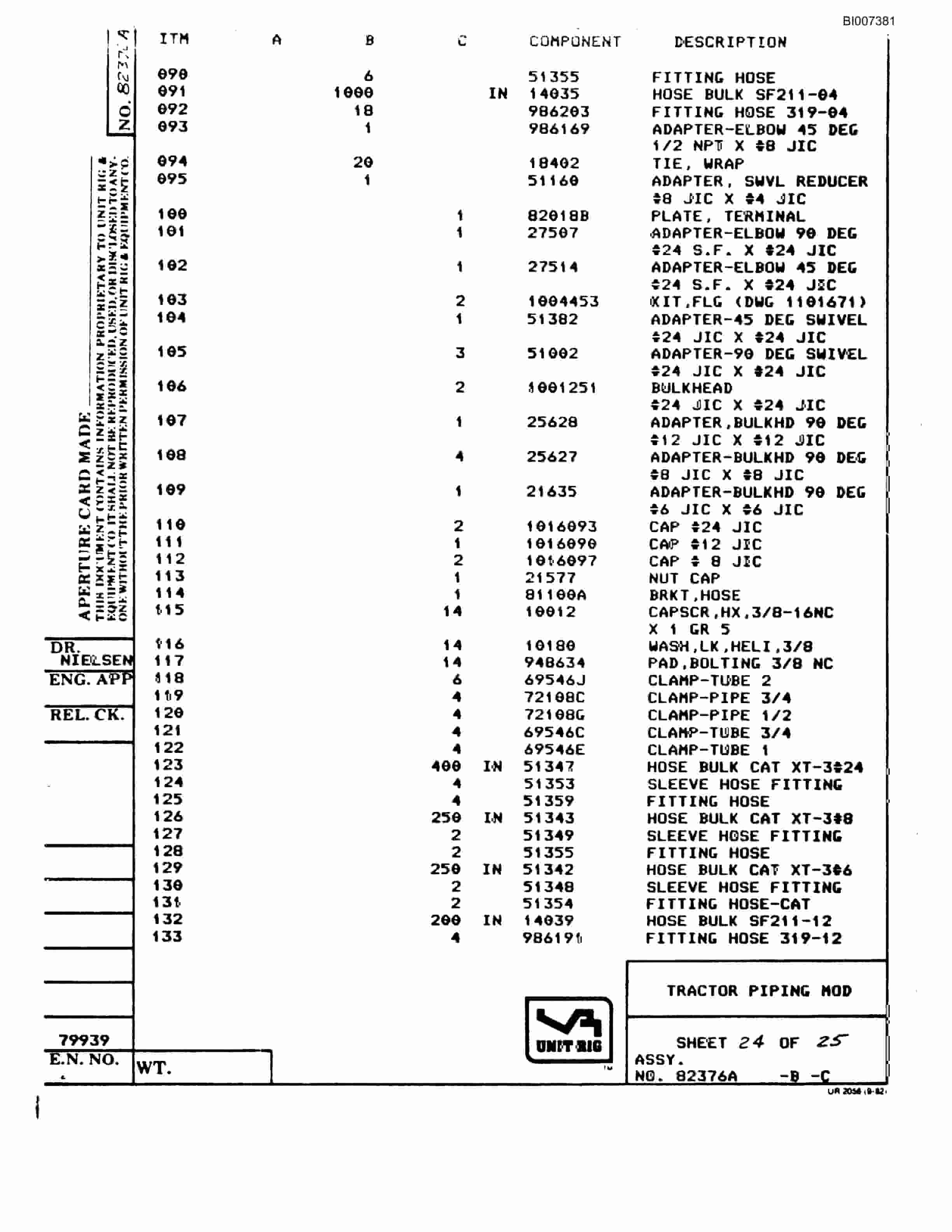 Bucyrus BD-270 Parts Catalog BI007381-4
