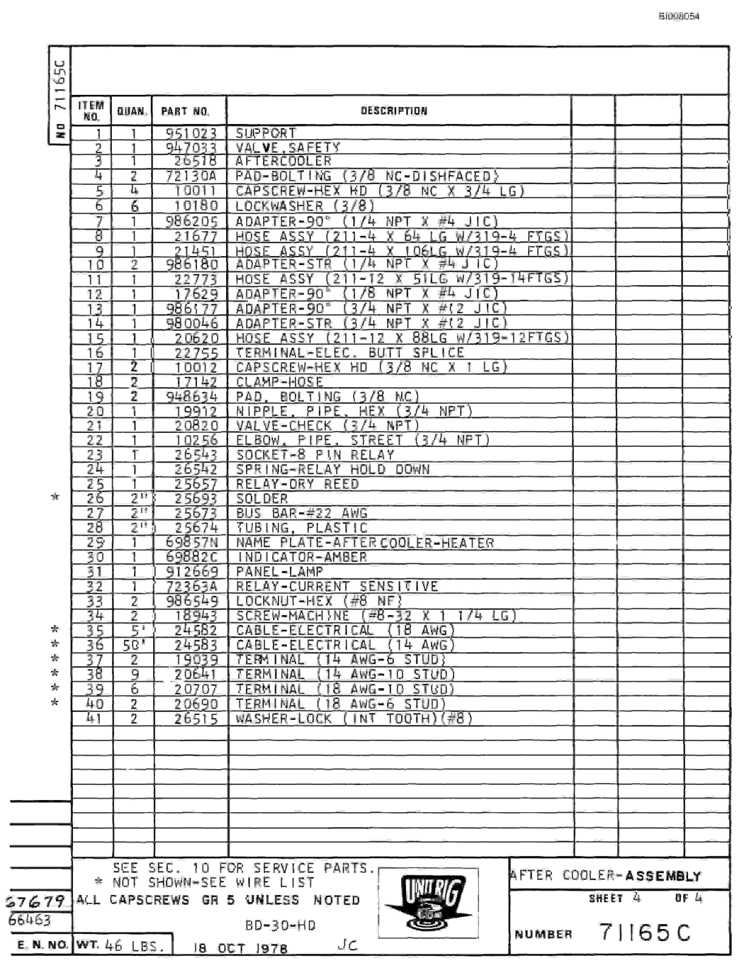 Bucyrus BD-30HD Assembly Parts Catalog BI008054-2