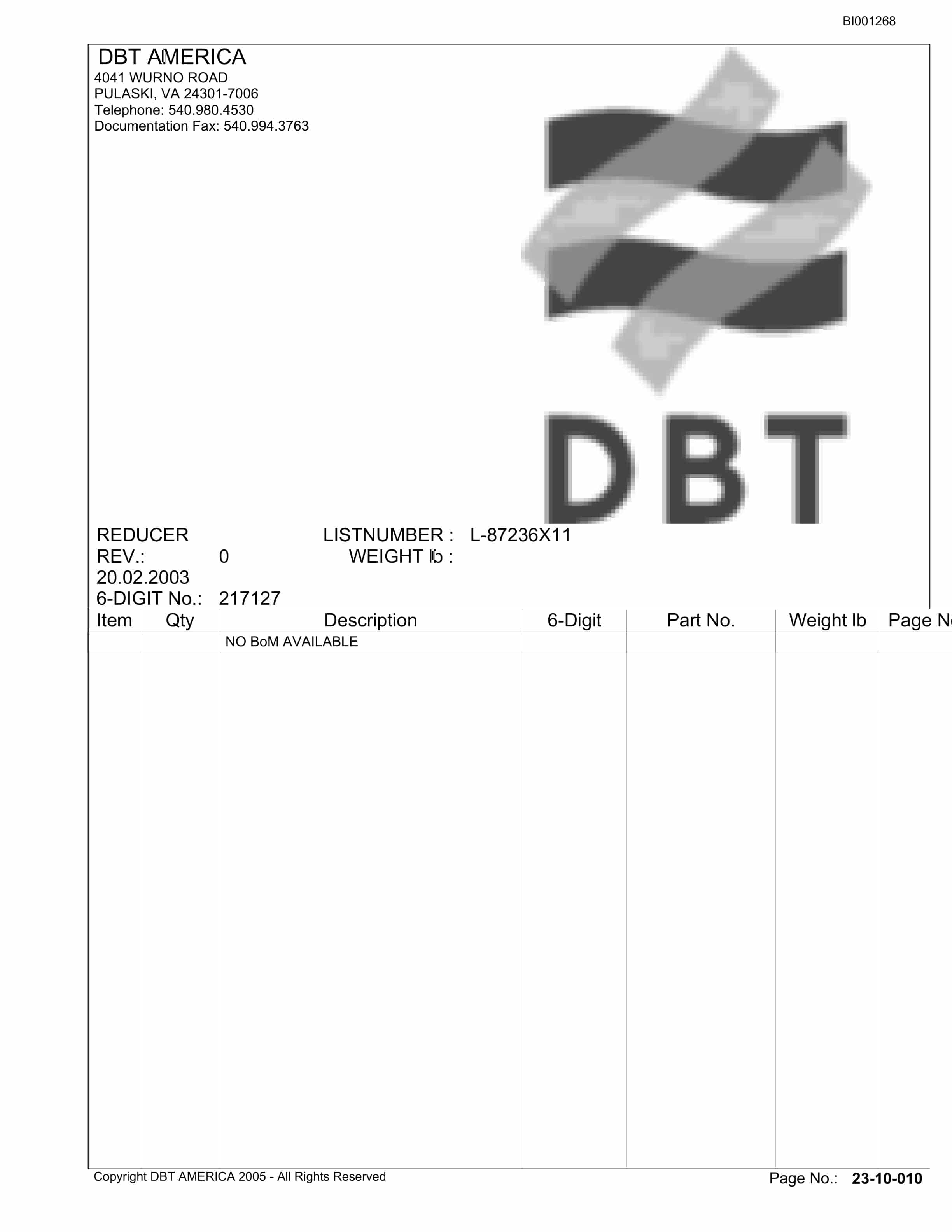 Bucyrus Belt Drive Laurel Energy LP Parts Catalog BI001268-4