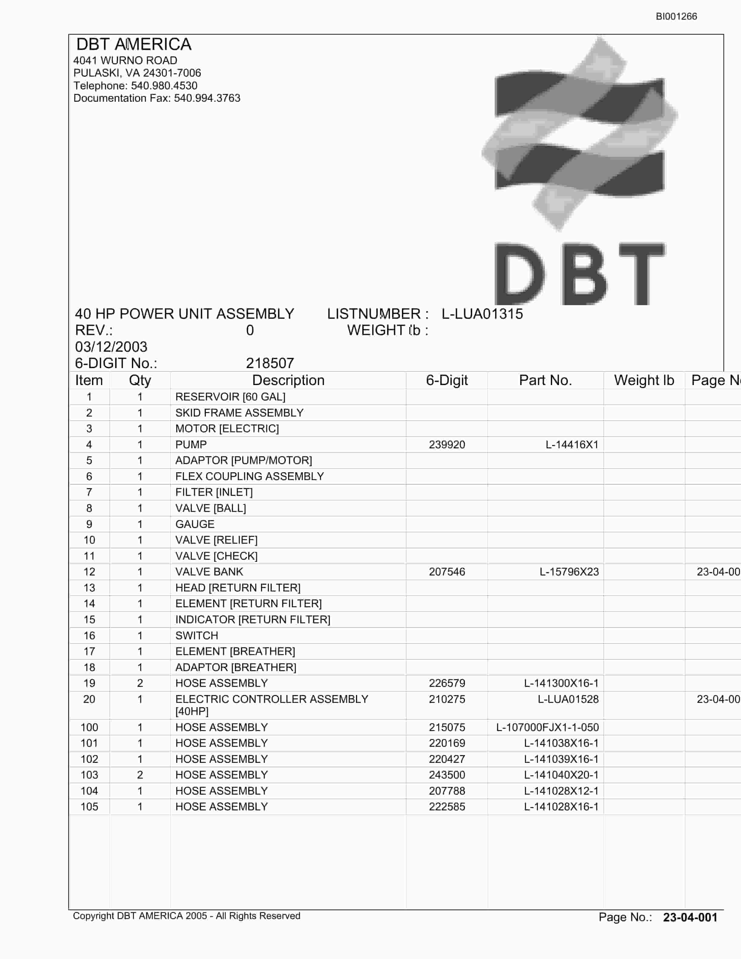 Bucyrus Belt Drives And Storage Units Black Beauty Coal Parts Catalog BI001266-2