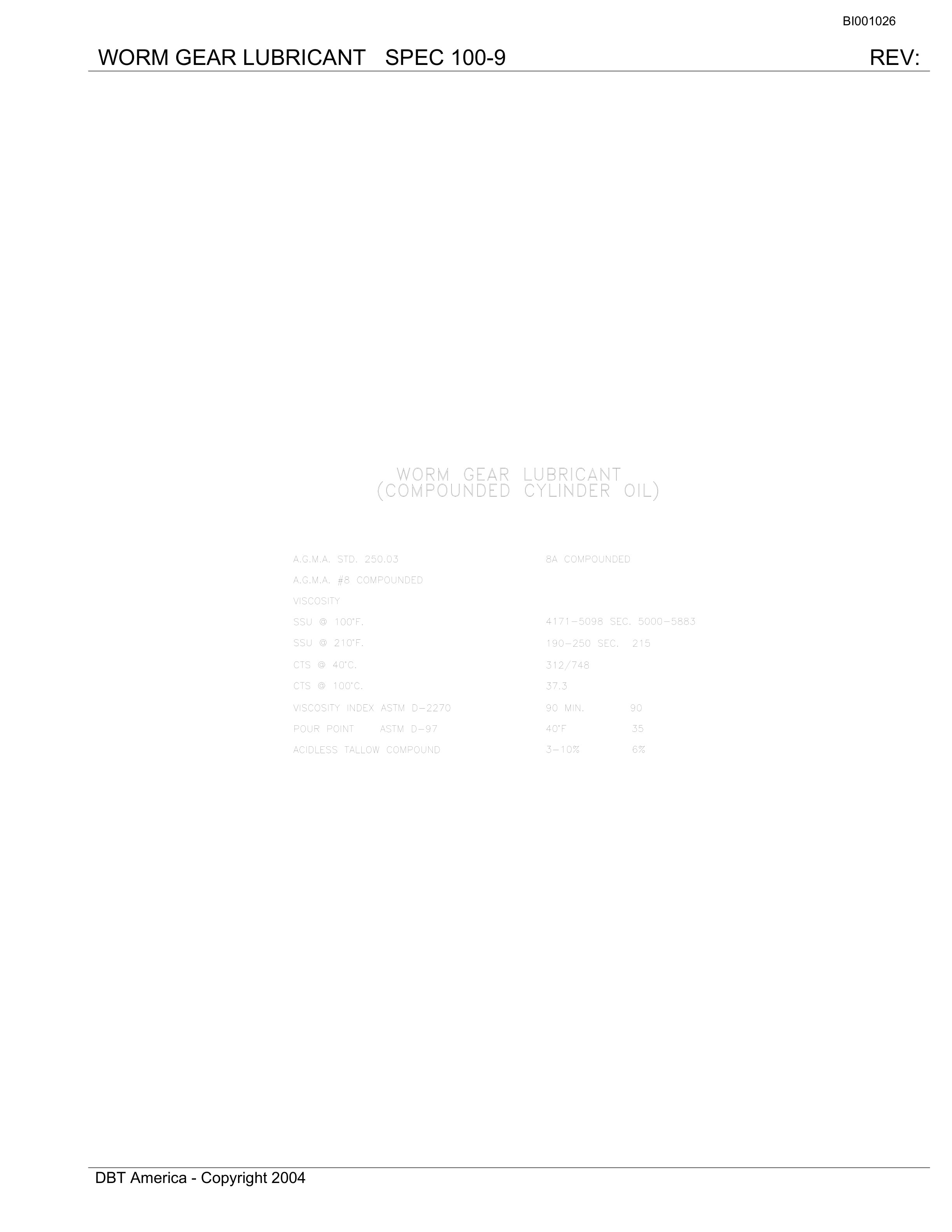 Bucyrus Belt System Parts Catalog BI001026-5