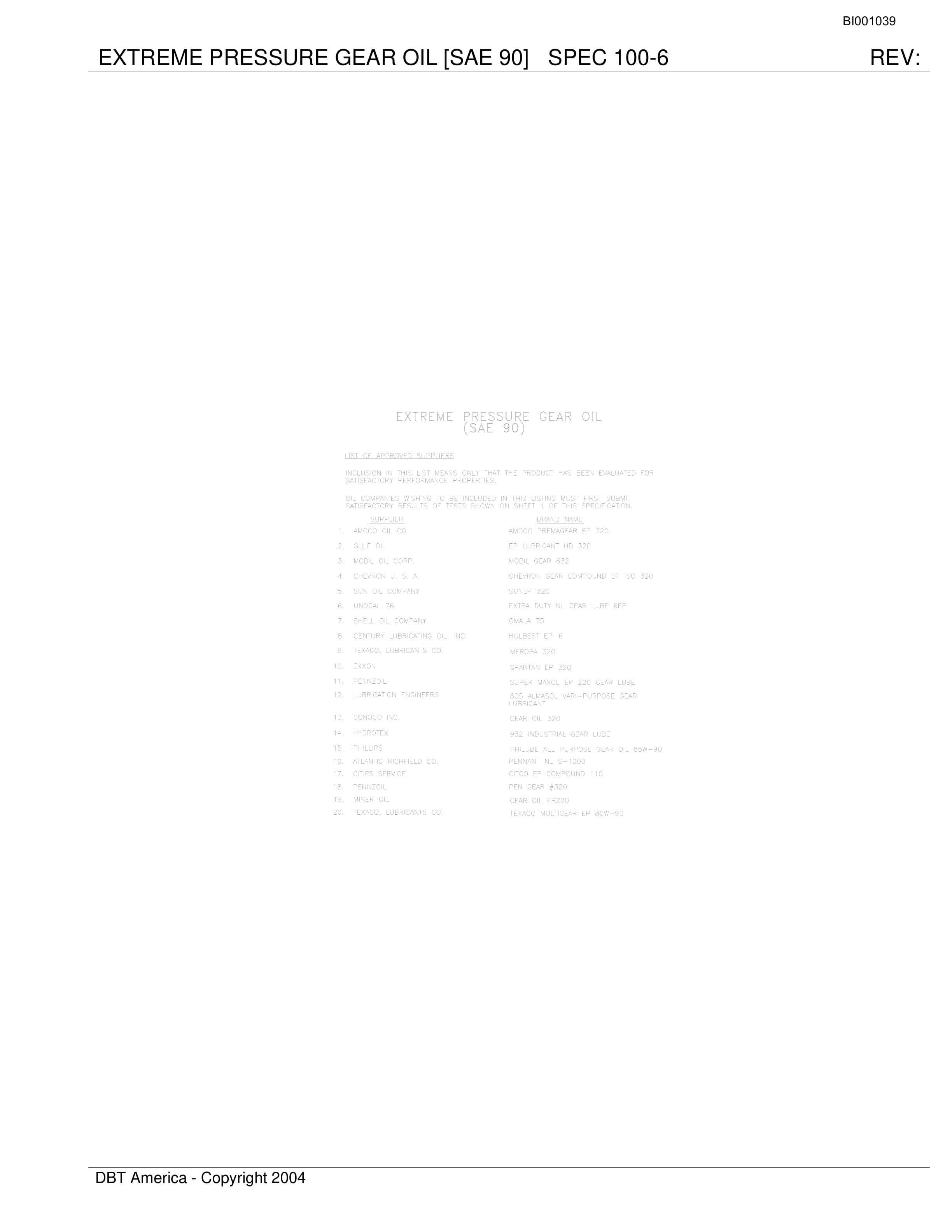 Bucyrus Belt System Parts Catalog BI001039-4