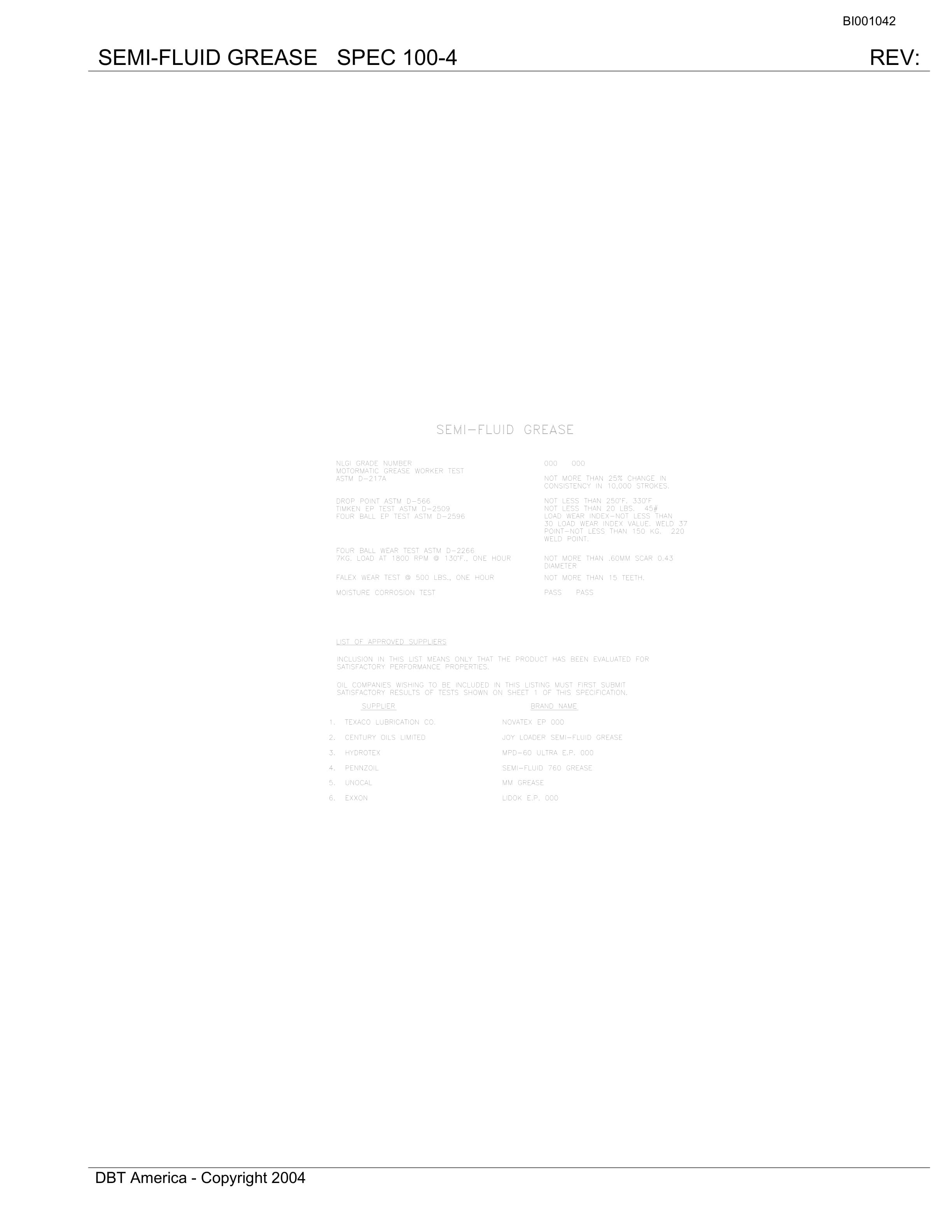 Bucyrus Belt System Parts Catalog BI001042-3