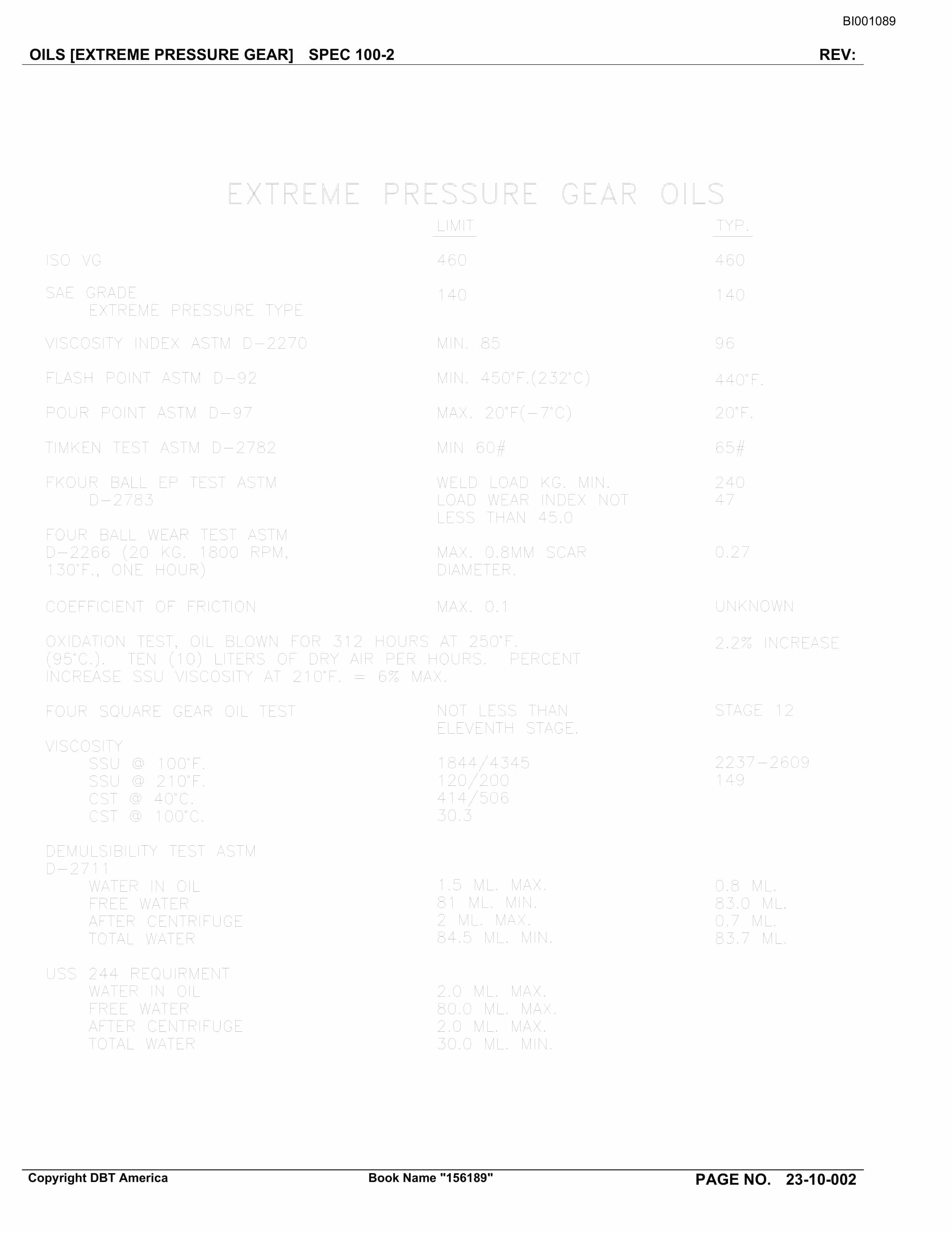 Bucyrus Belt System Parts Catalog BI001089-5