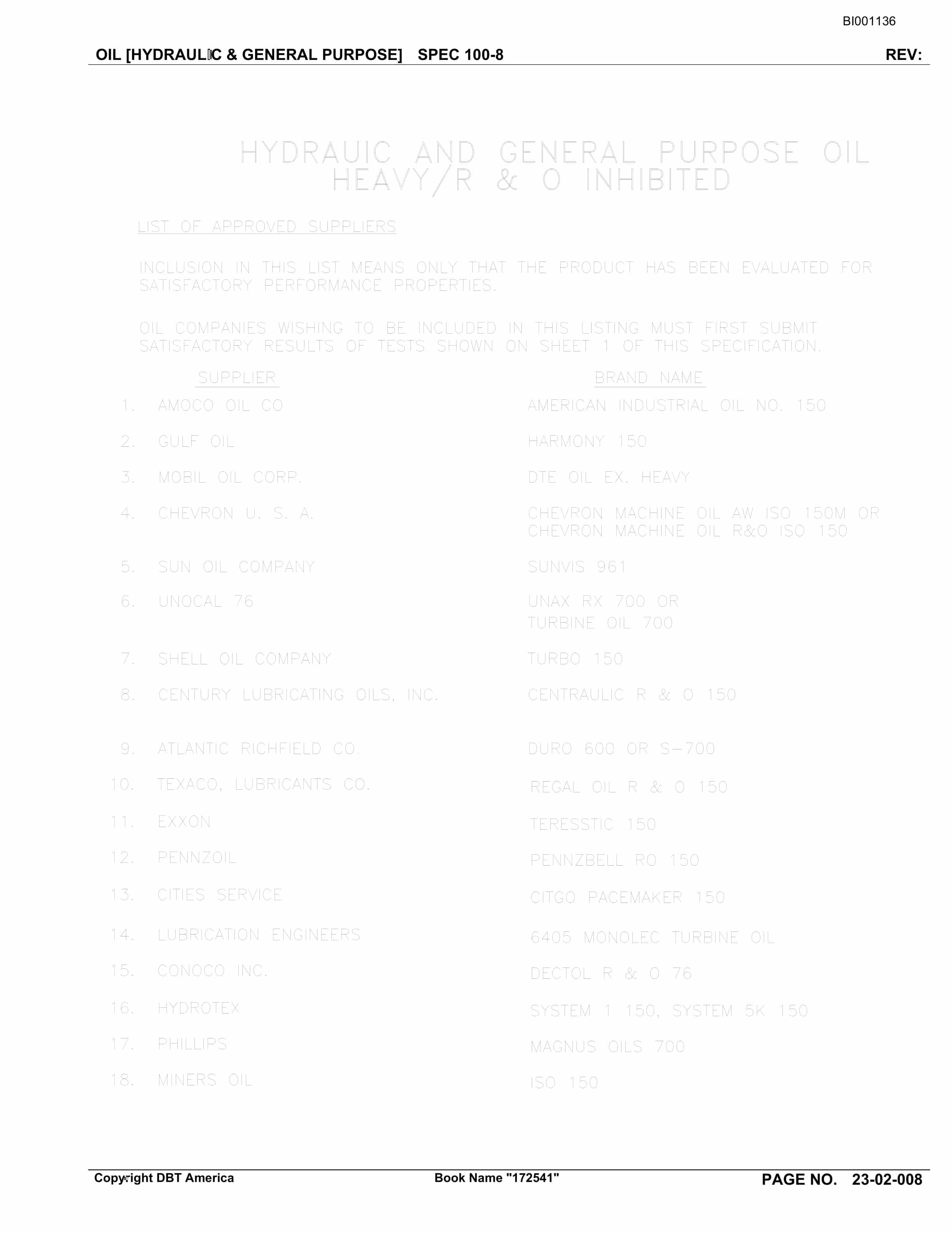 Bucyrus Belt System Parts Catalog BI001136-4
