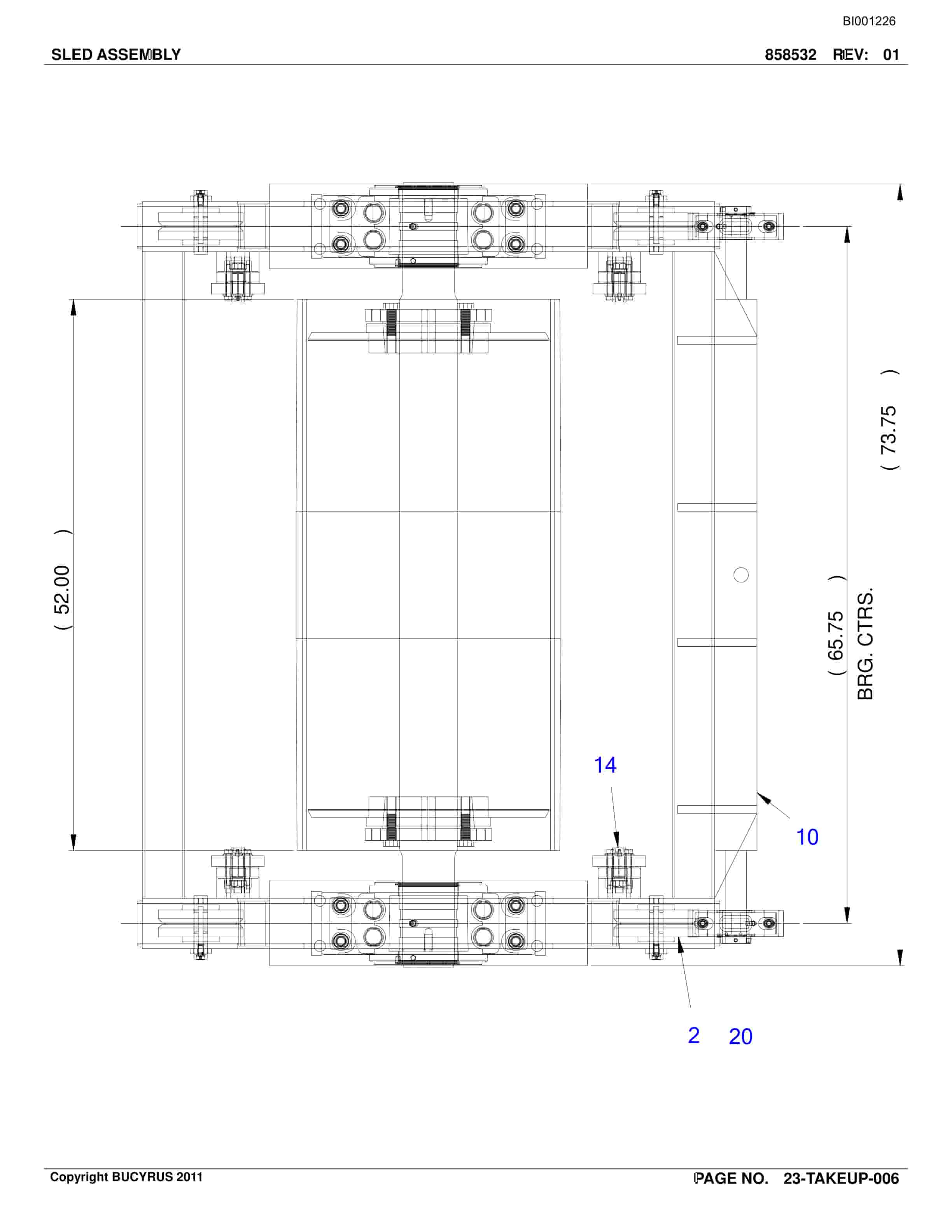 Bucyrus Belt System Spare Parts List BI001226-2