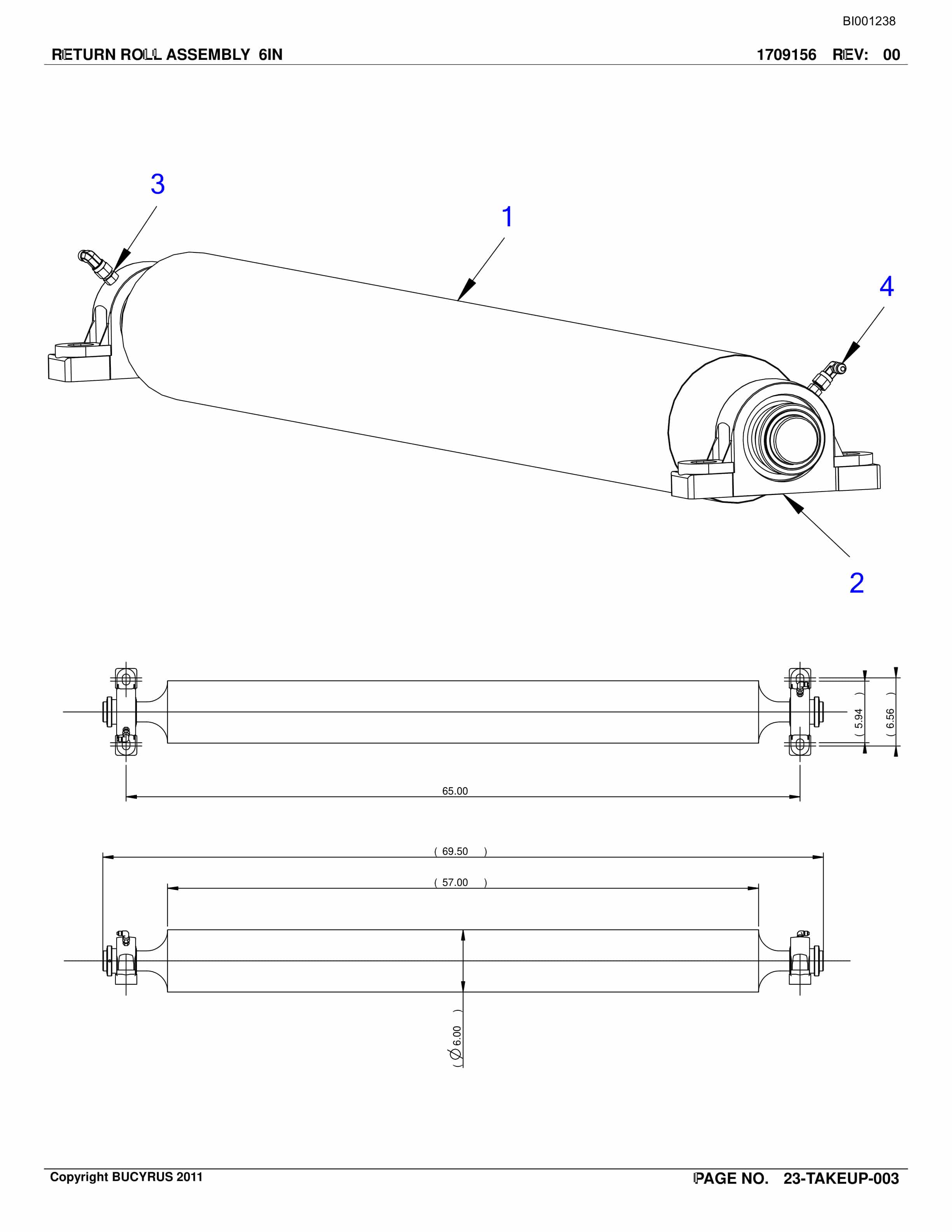 Bucyrus Belt System Spare Parts List BI001238-4