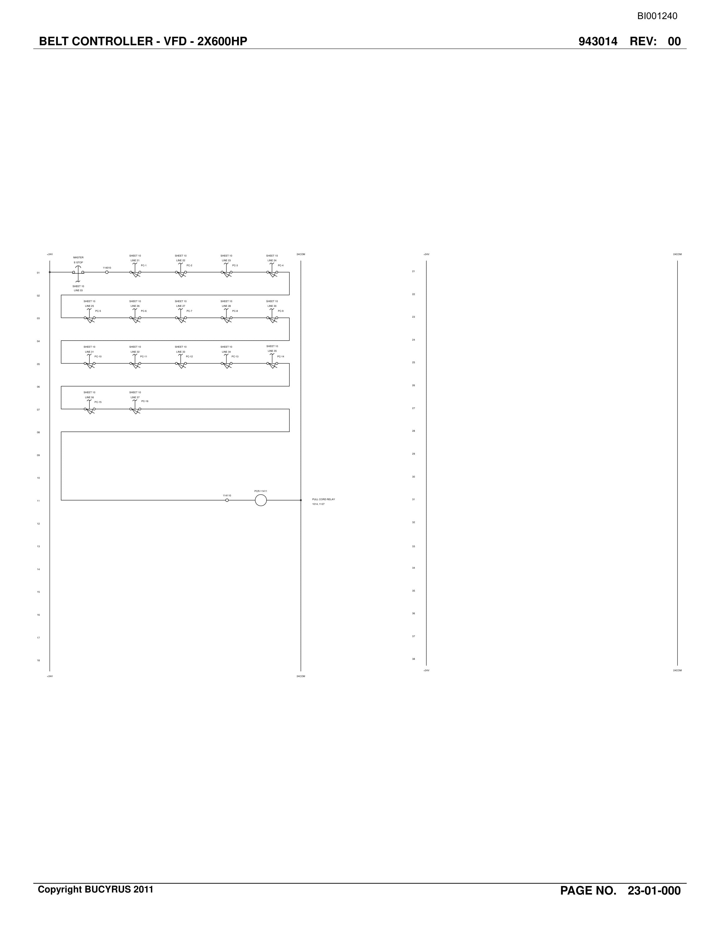 Bucyrus Belt System Spare Parts List BI001240-4