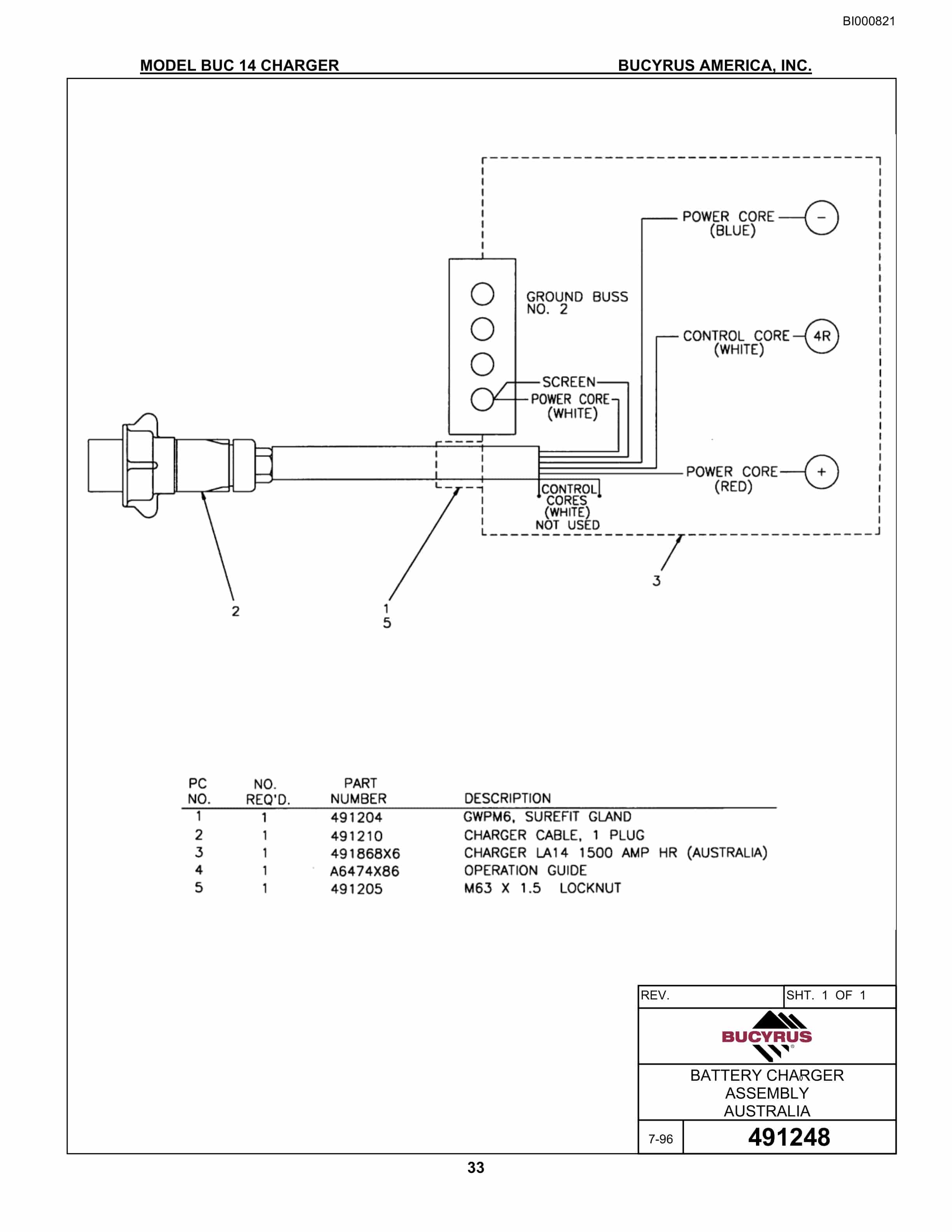 Bucyrus BUC14 Battery Charger Operation Manual BI000821-4