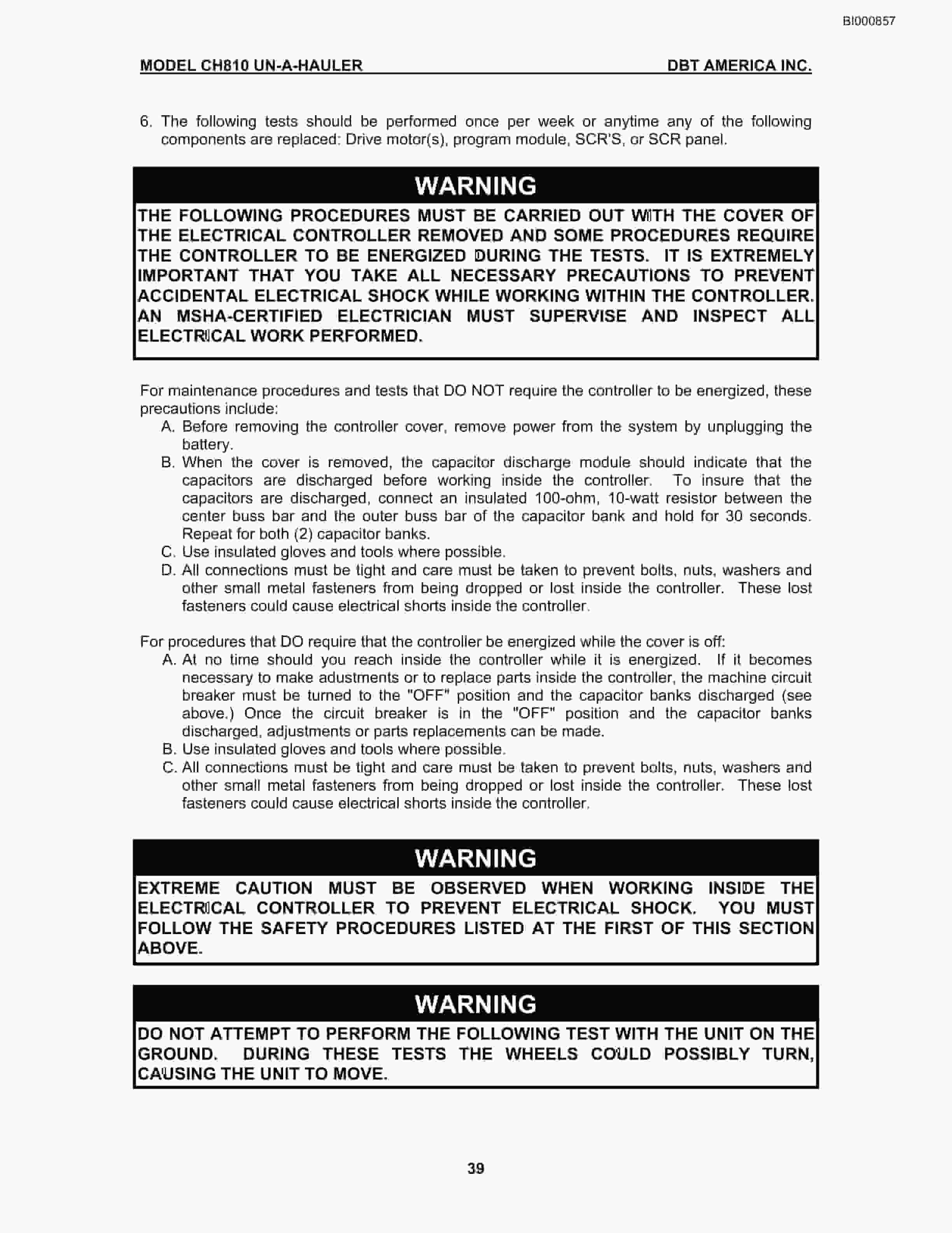 Bucyrus CH810 Technical Manual BI000857-2