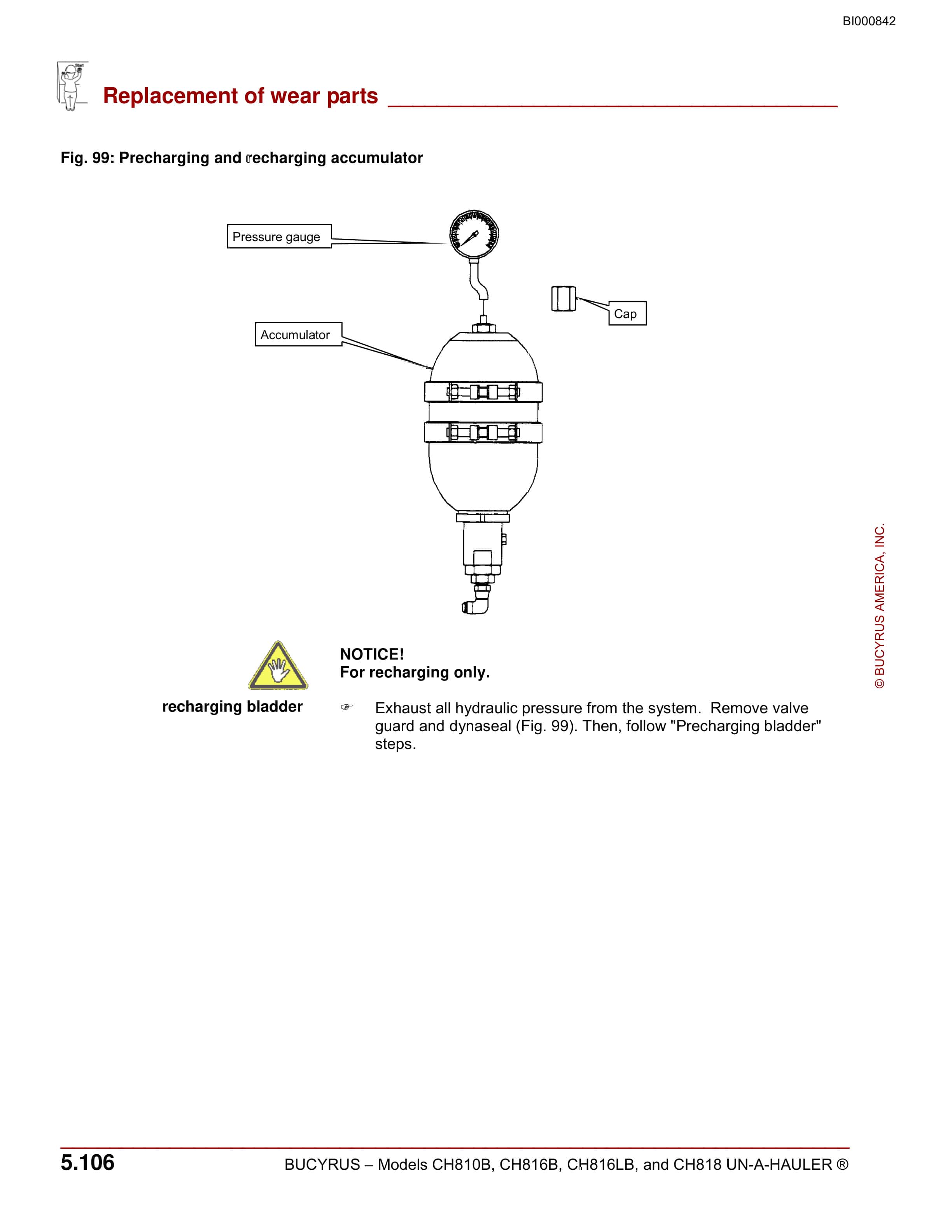 Bucyrus CH810B, CH816B, CH816LB, CH818 UN-A-HAULER Operation Manual BI000842-5
