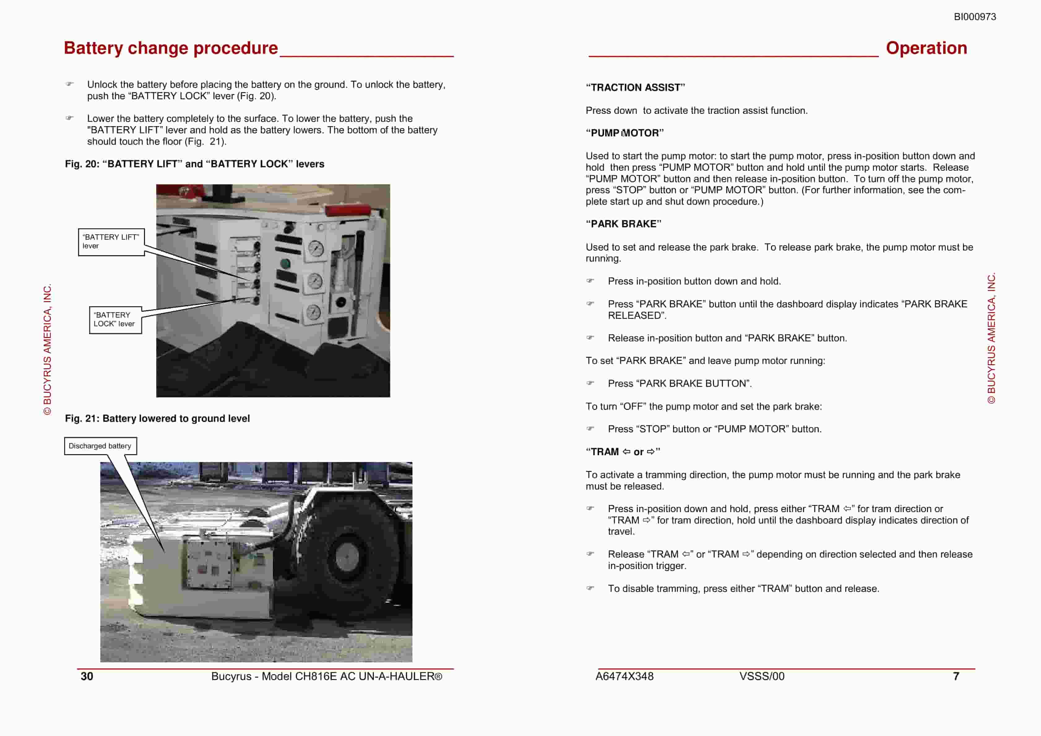 Bucyrus CH816E AC UN-A-HAULER General Start-up And Operating Instructions BI000973-2