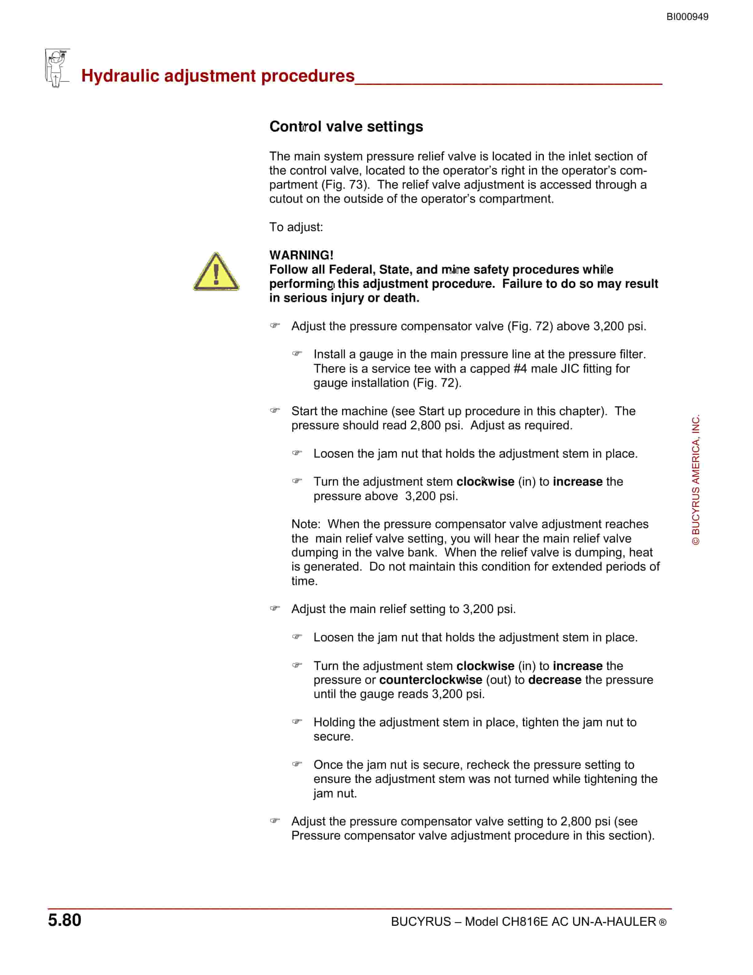 Bucyrus CH816E AC UN-A-HAULER Operation And Maintenance Manual BI000949-3
