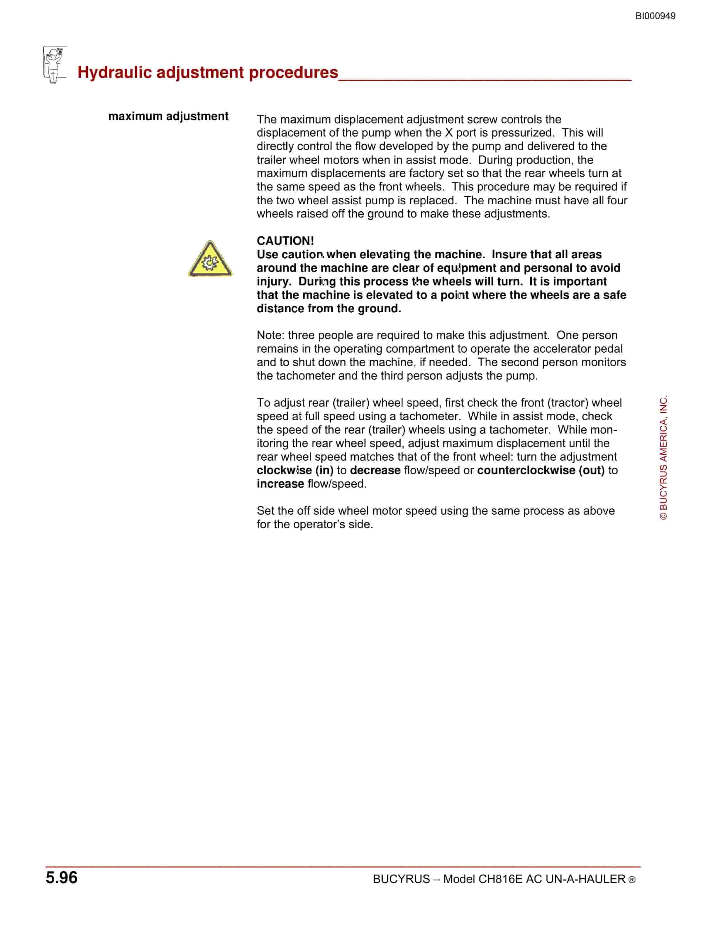 Bucyrus CH816E AC UN-A-HAULER Operation And Maintenance Manual BI000949-4
