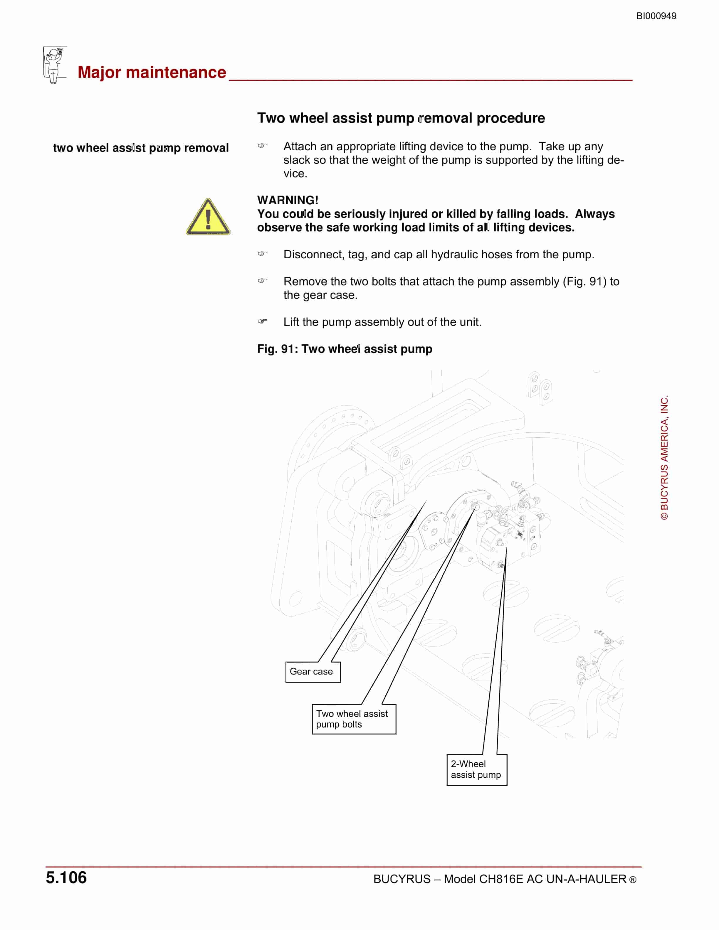Bucyrus CH816E AC UN-A-HAULER Operation And Maintenance Manual BI000949-5