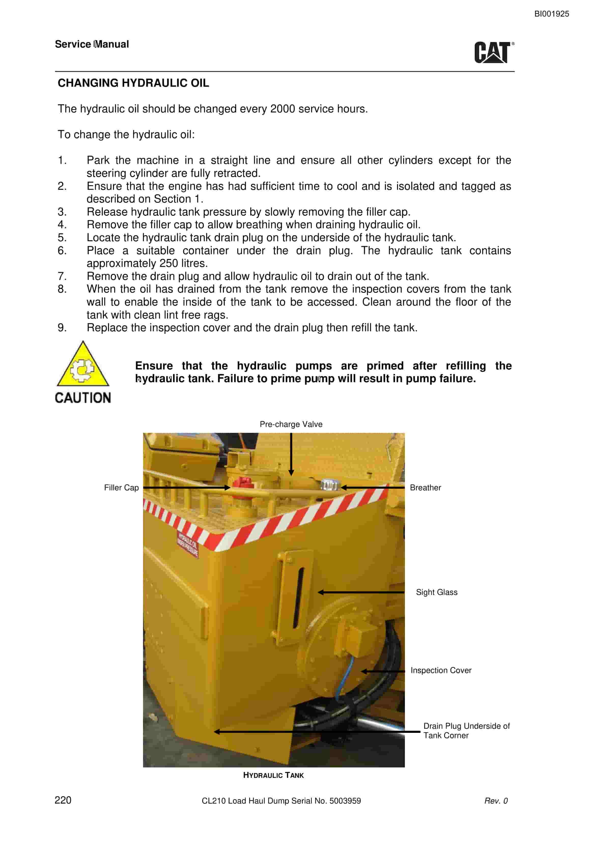 Bucyrus CL210 Load Haul Dump Technical Manual BI001925 3 Bucyrus CL210 Load Haul Dump Technical Manual BI001925 - Image 3