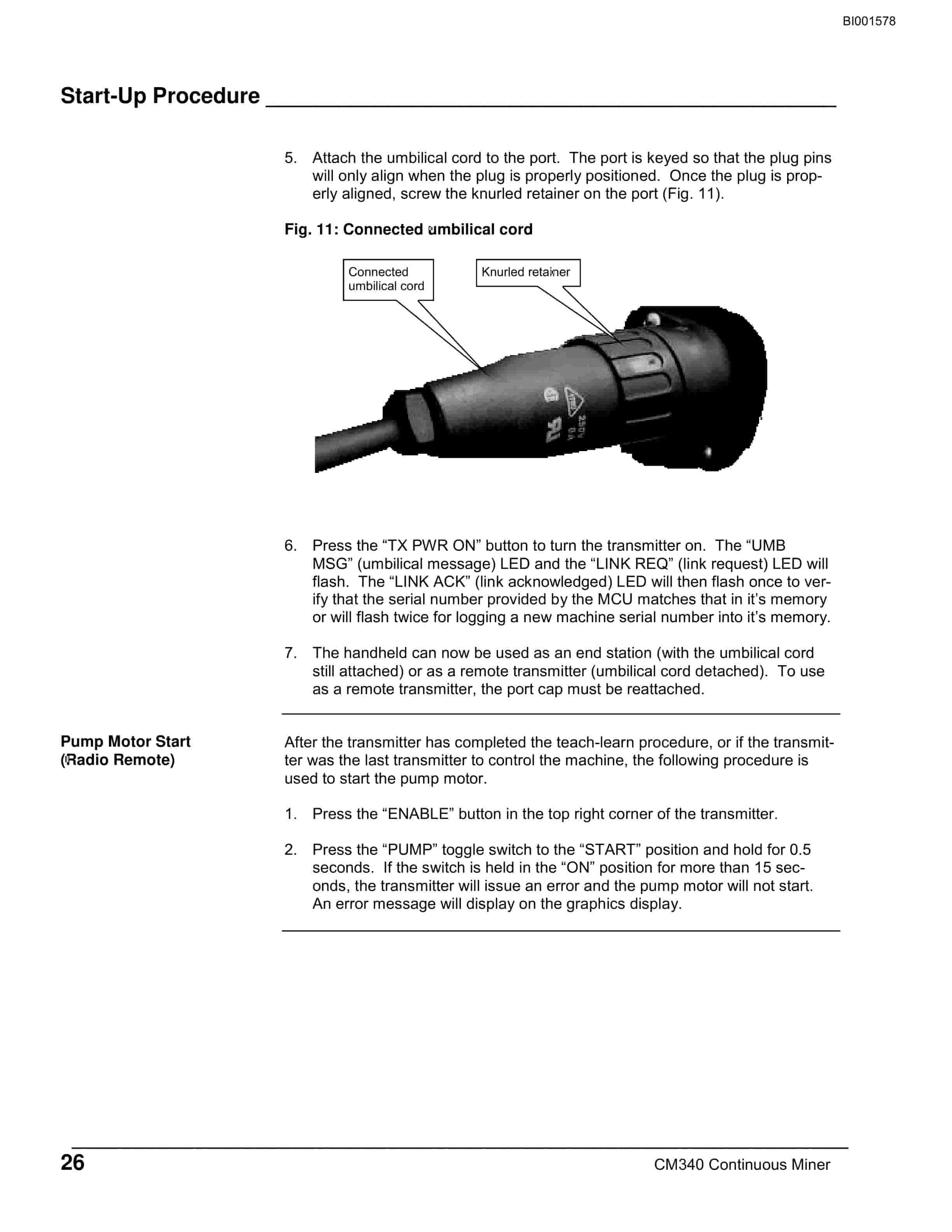 Bucyrus CM340 Continuous Miner Technical Manual BI001578-4