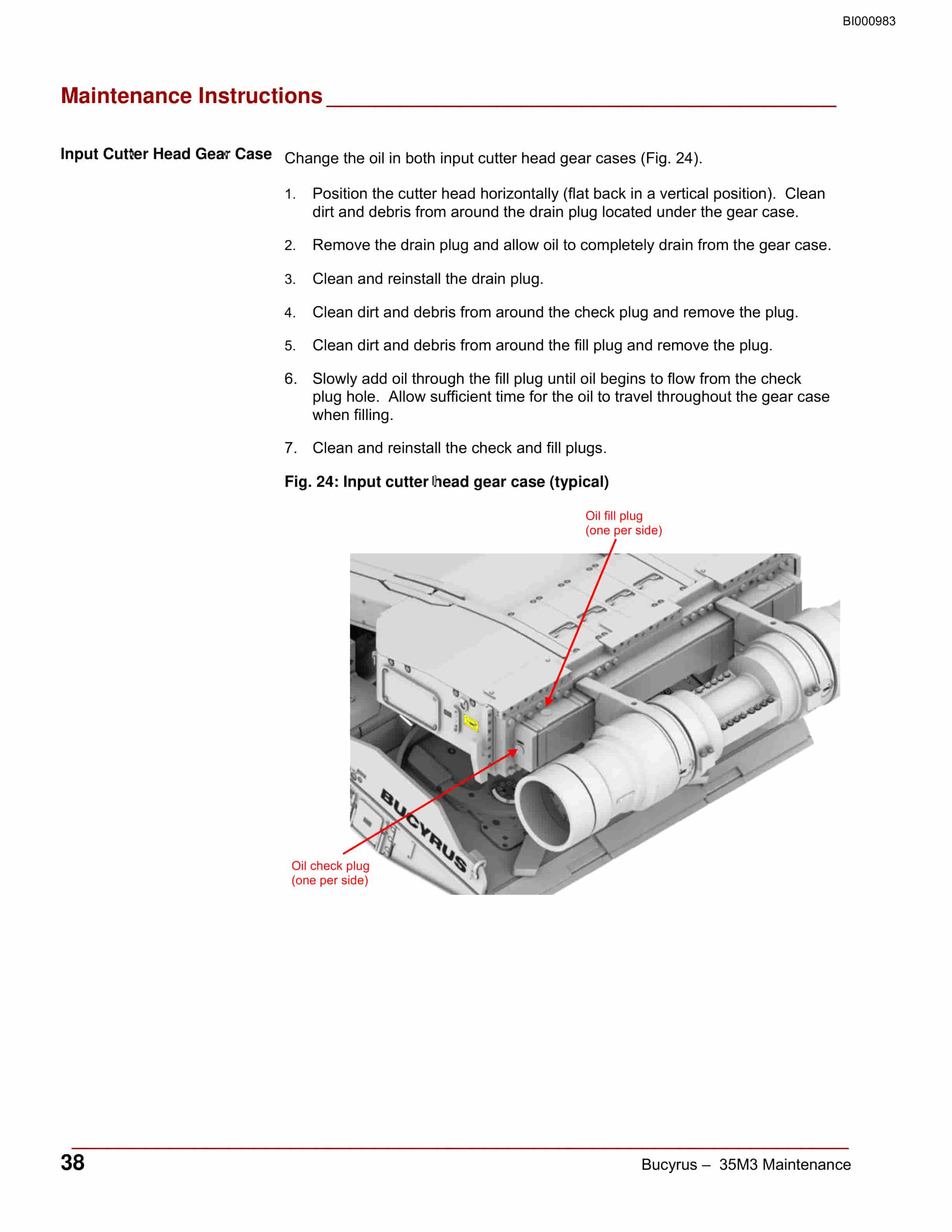 Bucyrus Continuous Miner Operation And Maintenance Manual BI000983-3