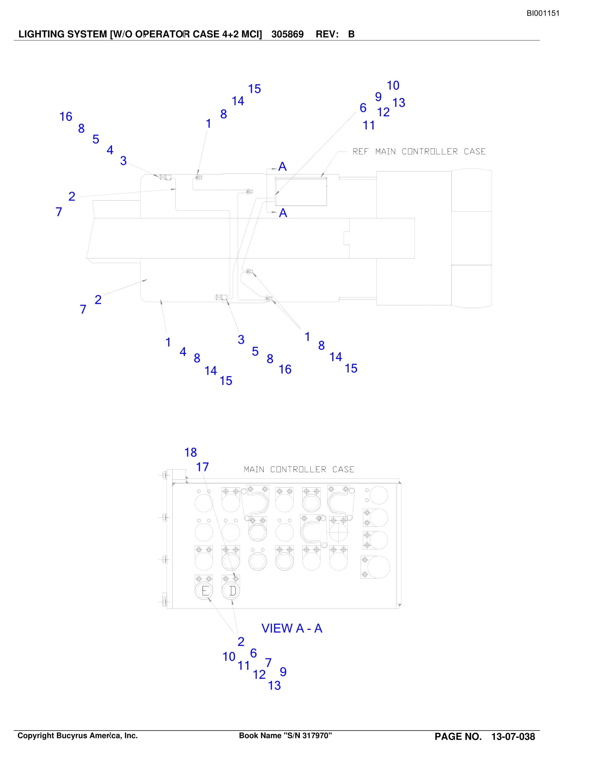 Bucyrus Continuous Miner Spare Parts List BI001151-2
