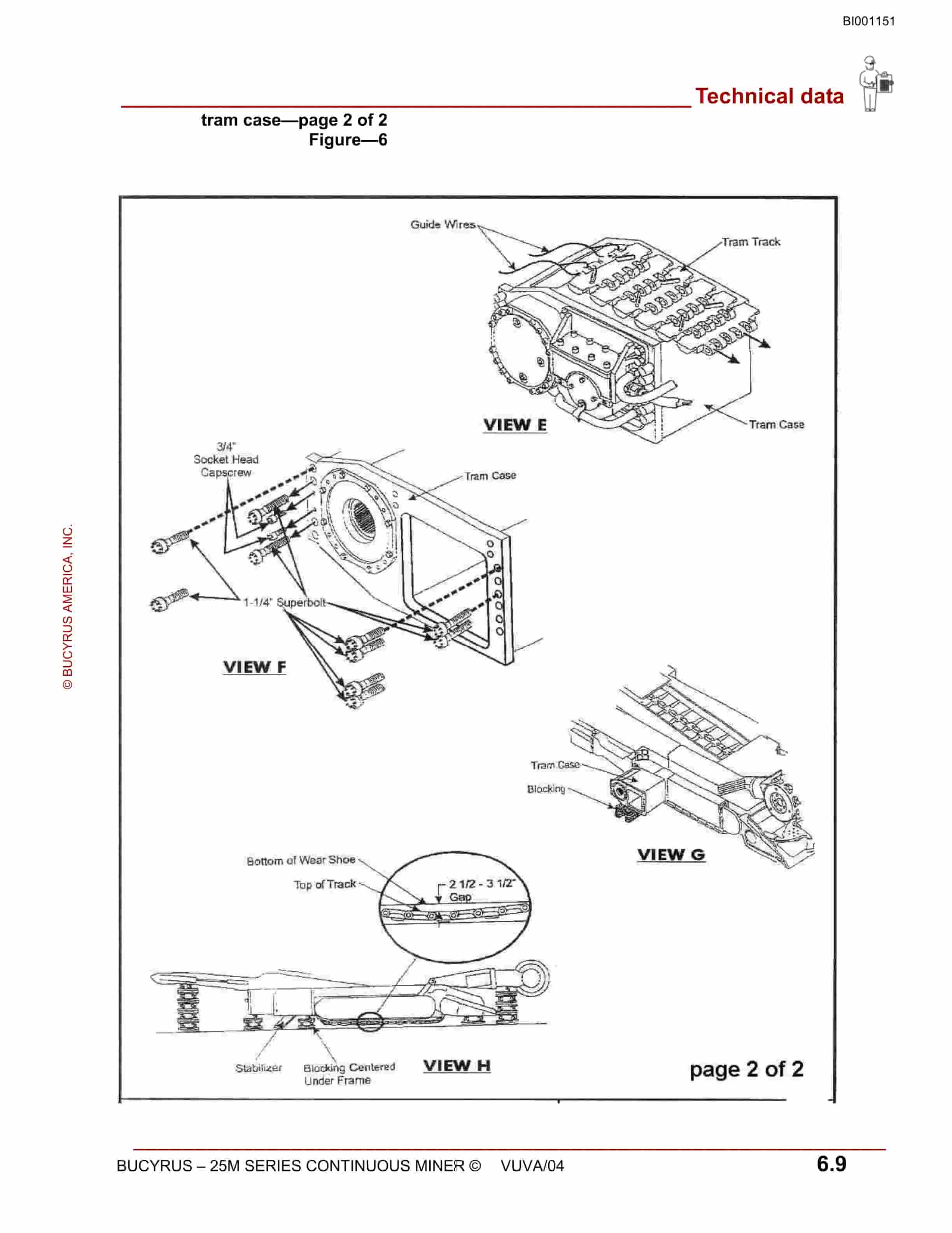 Bucyrus Continuous Miner Spare Parts List BI001151-4