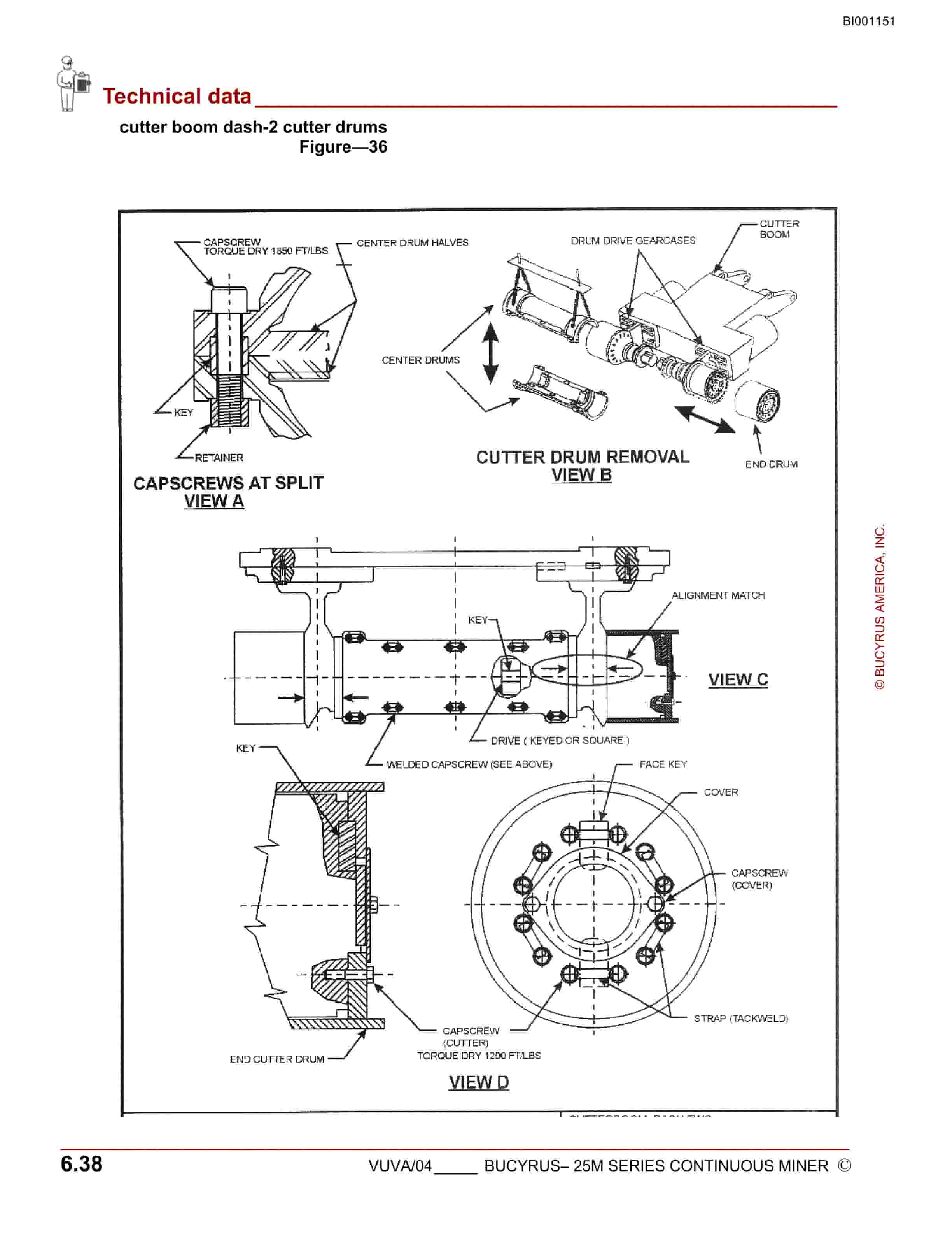 Bucyrus Continuous Miner Spare Parts List BI001151-5
