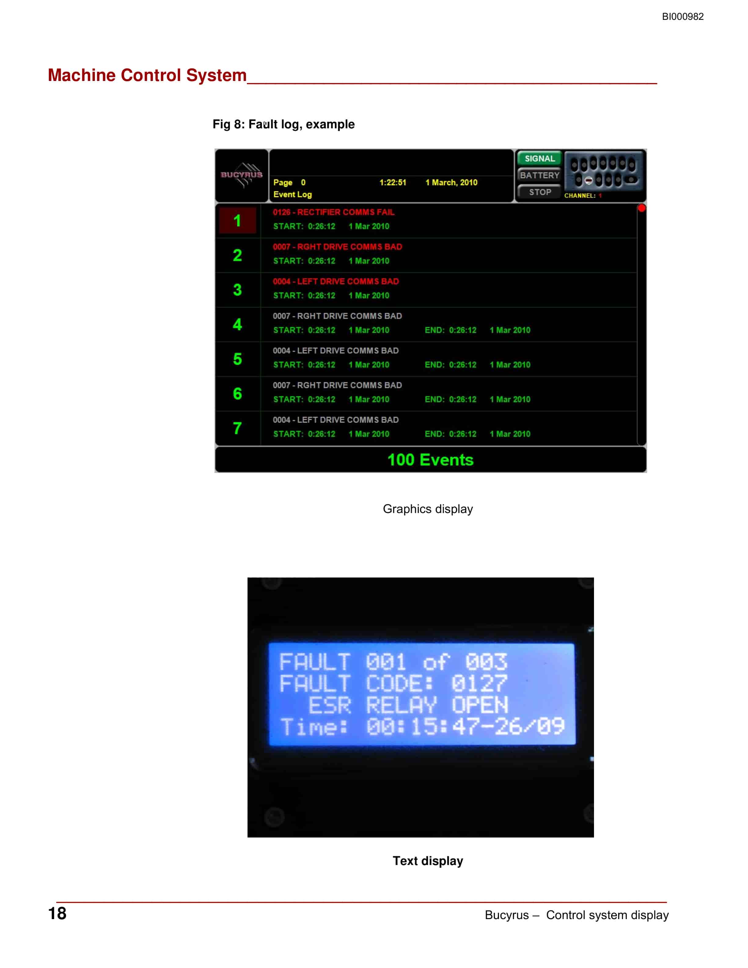 Bucyrus Control System Display Super Simpson Operation Manual BI000982-5