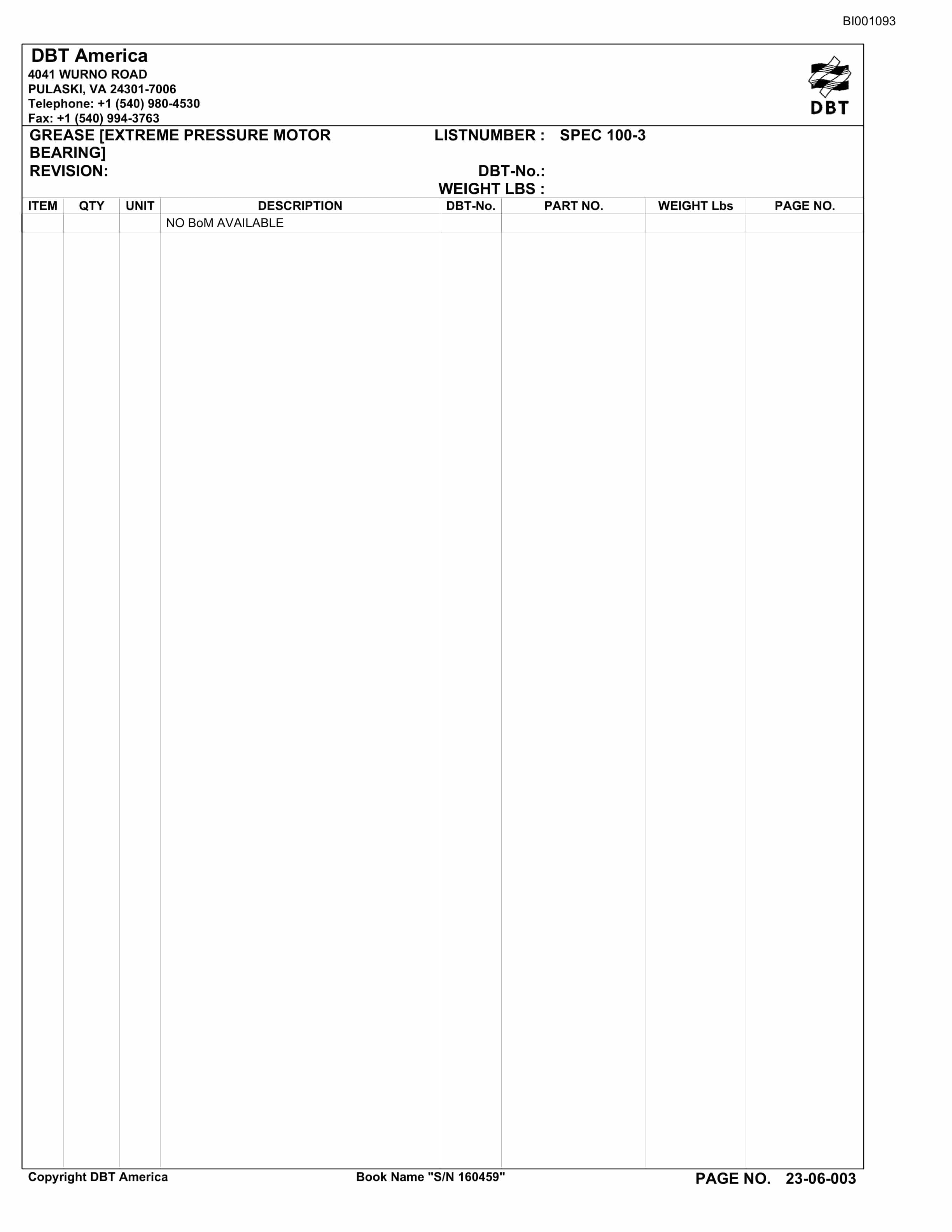 Bucyrus Conveyor Drive Parts Catalog BI001093-4