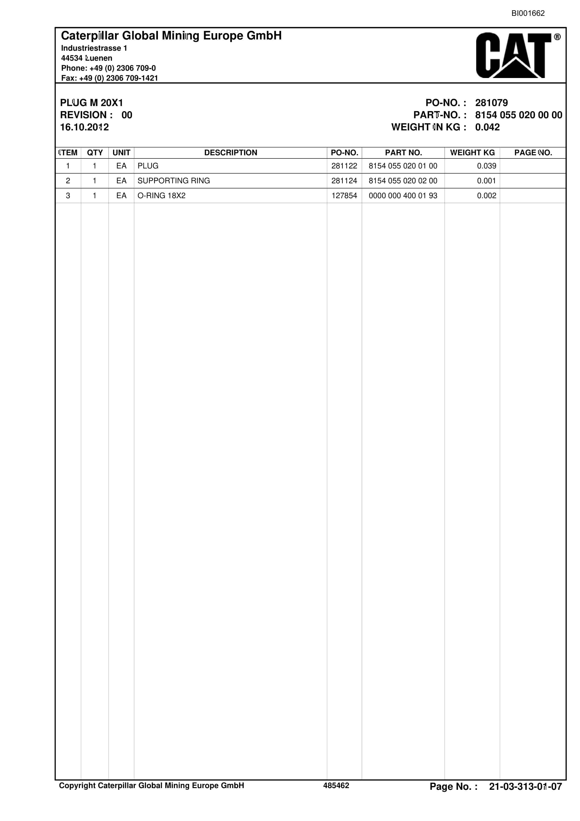 Bucyrus Conveyor System LTCC Parts Catalog BI001662-3
