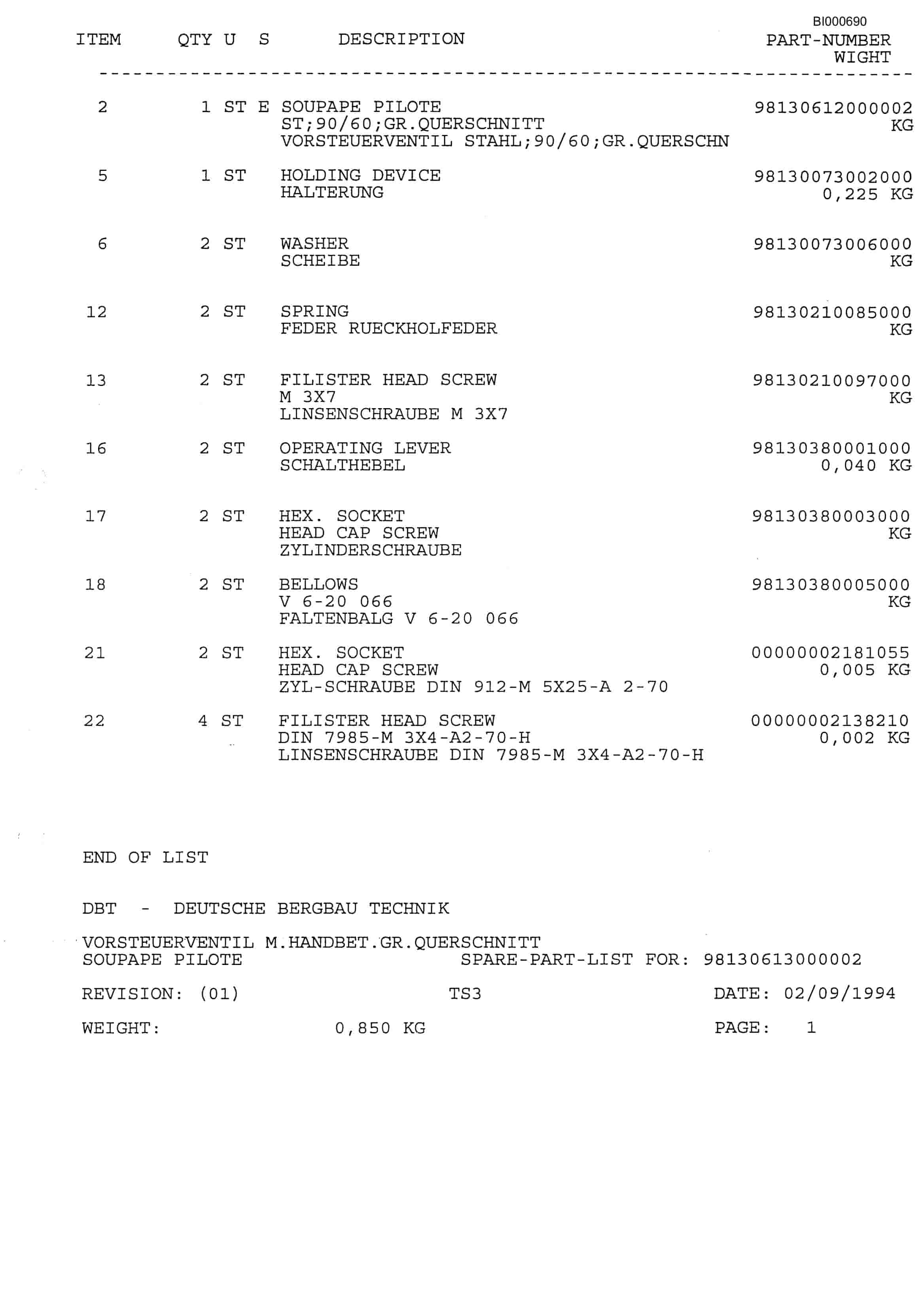 Bucyrus Conveyor Type Oxbow Parts Catalog BI000690-4