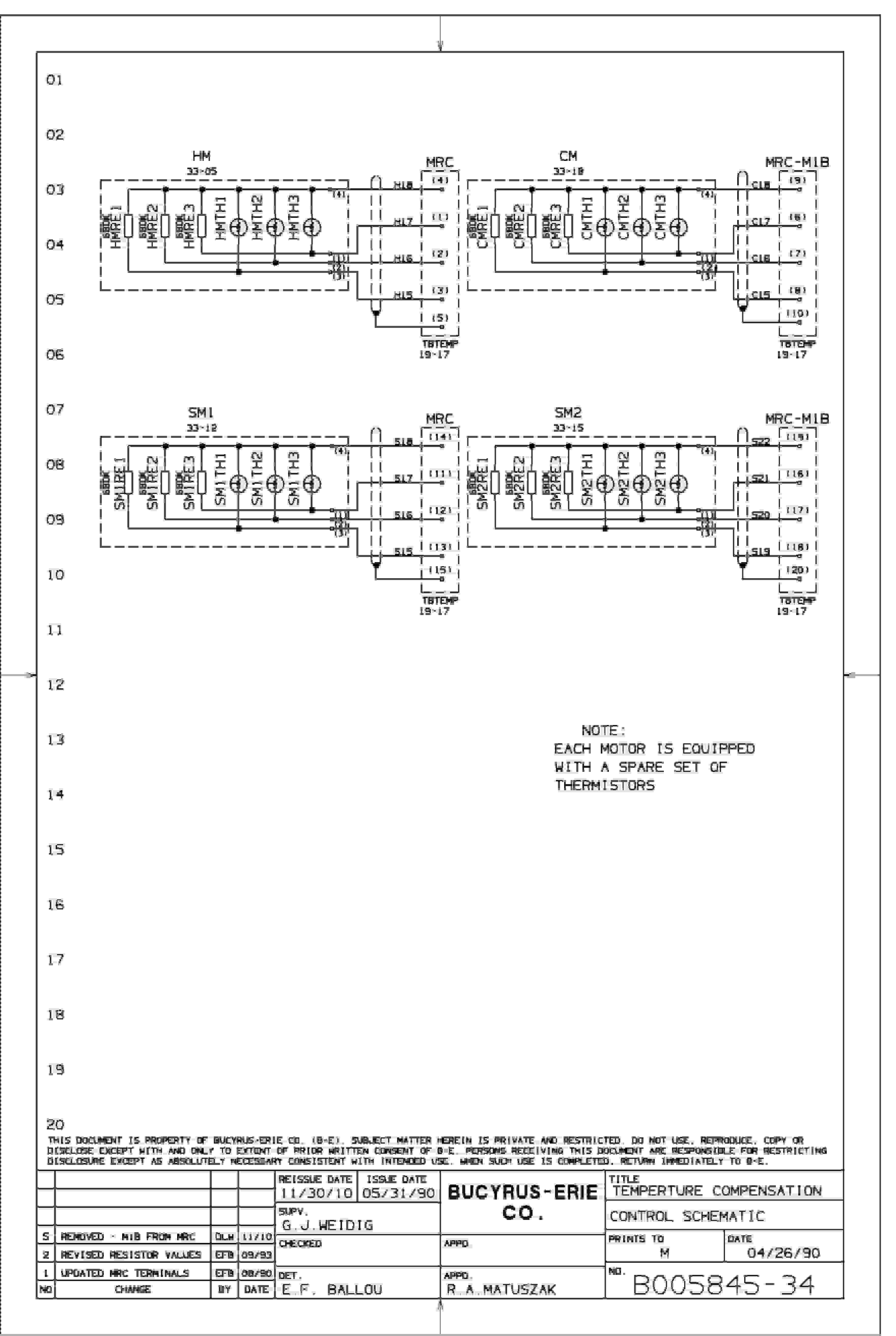 Bucyrus Dal-Tex Coal Corp Type 495B Shovel Electrical Schematic B005845-5