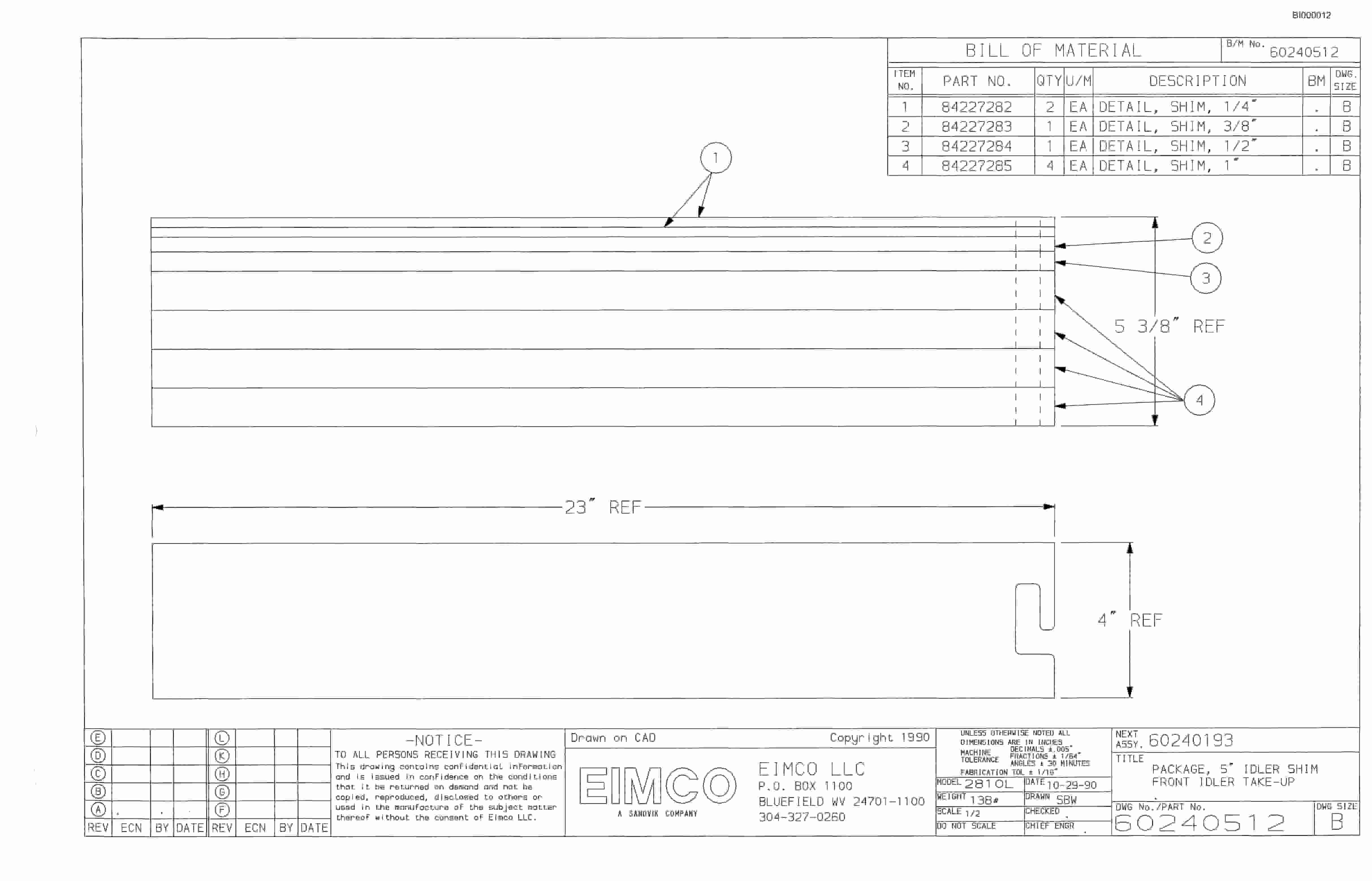Bucyrus Dash Four Miner Parts Catalog BI000012-5