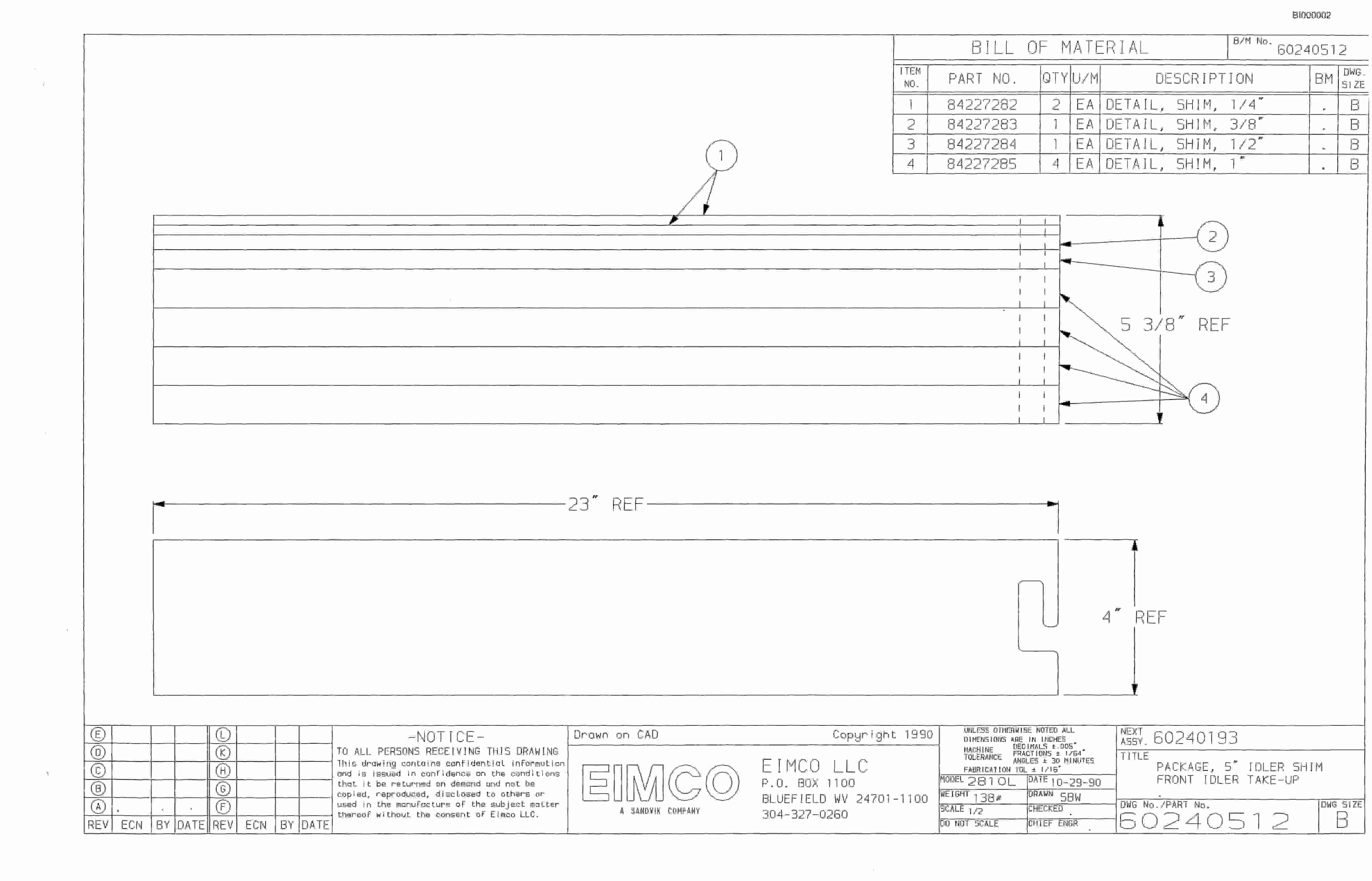 Bucyrus Dash One Miner Parts Catalog BI000002 70880264-3
