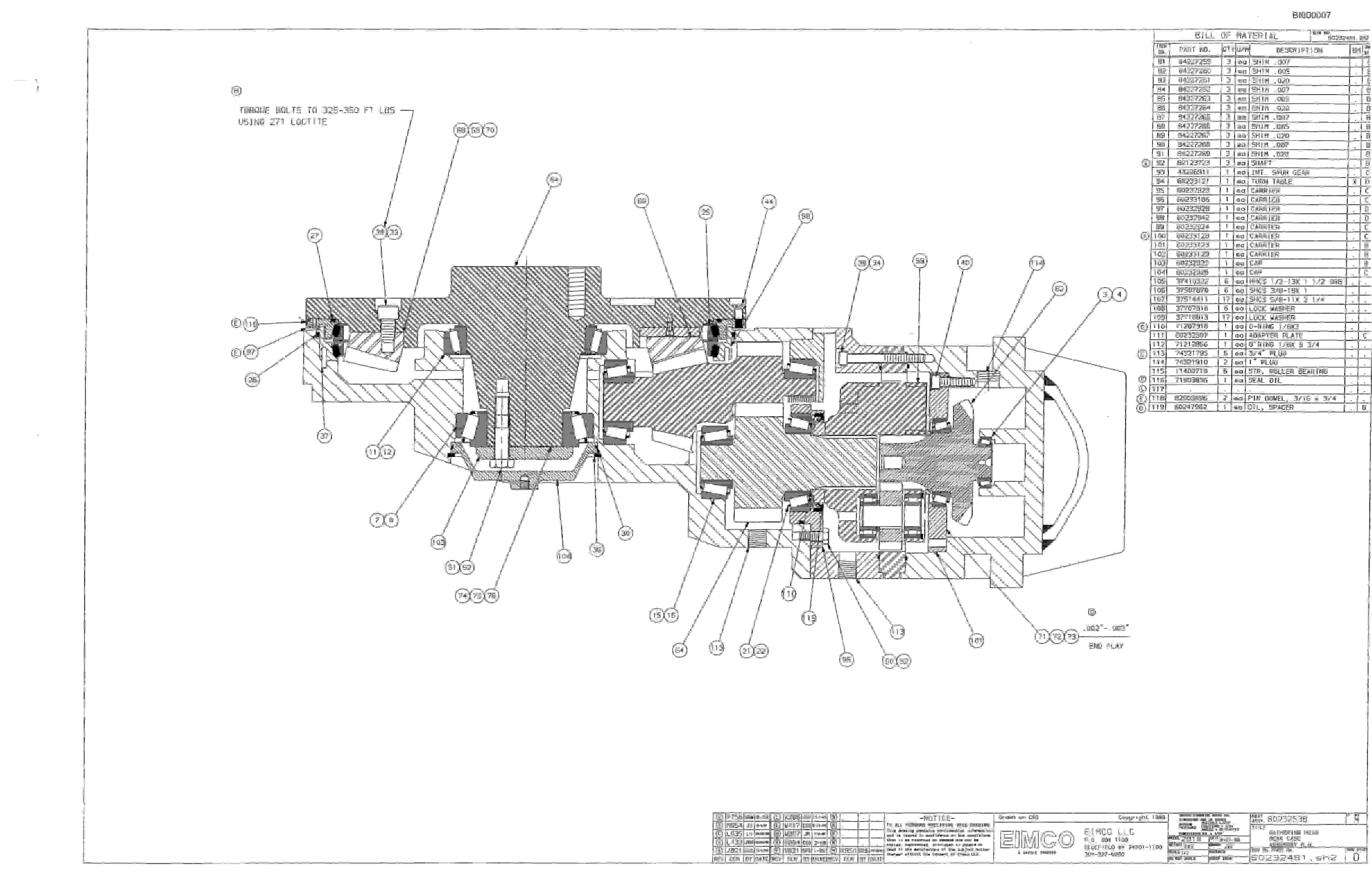 Bucyrus Dash One Miner Parts Catalog BI000007 70880080R-5