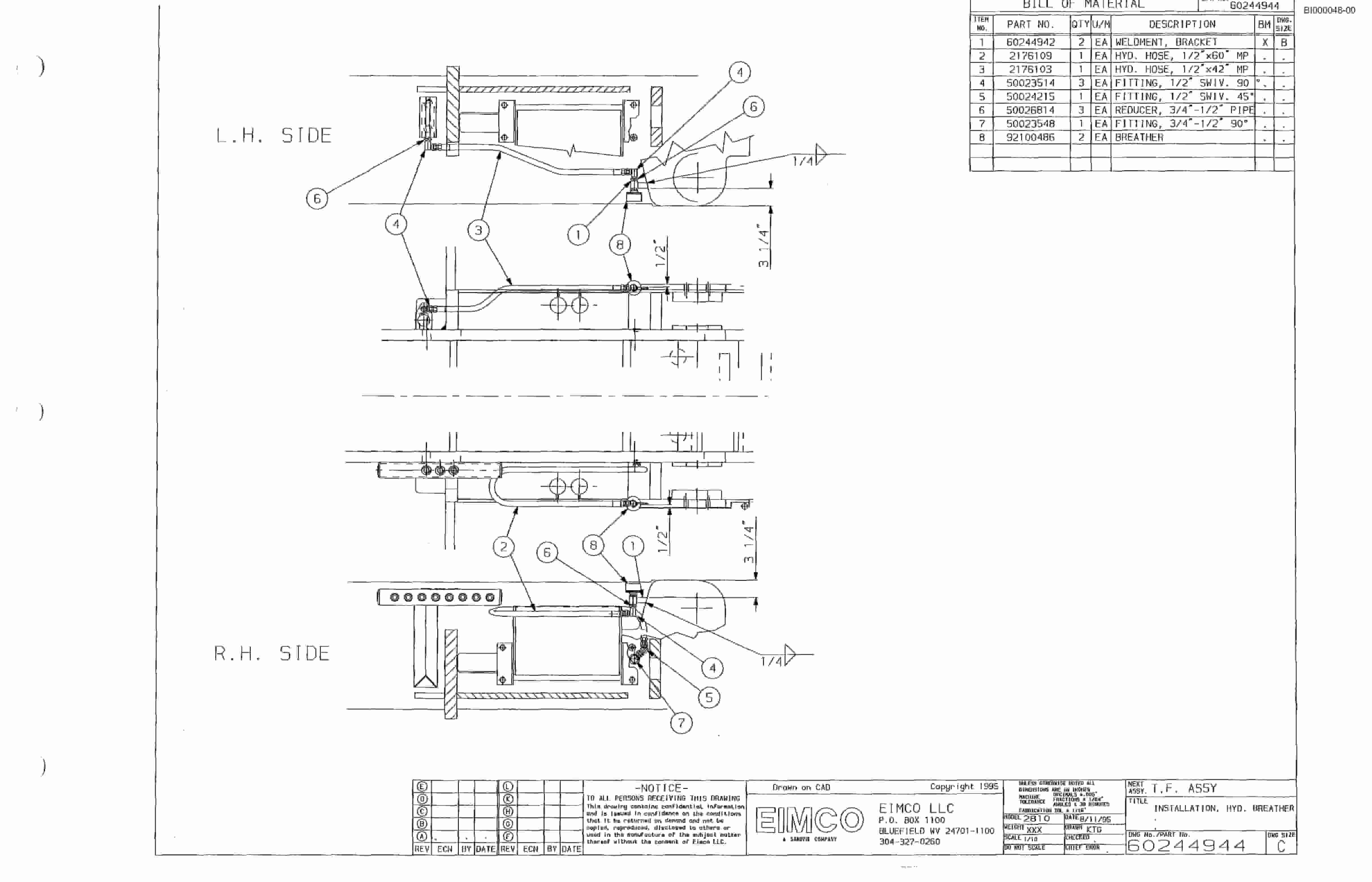 Bucyrus Dash One Miner Parts Catalog BI000048-2