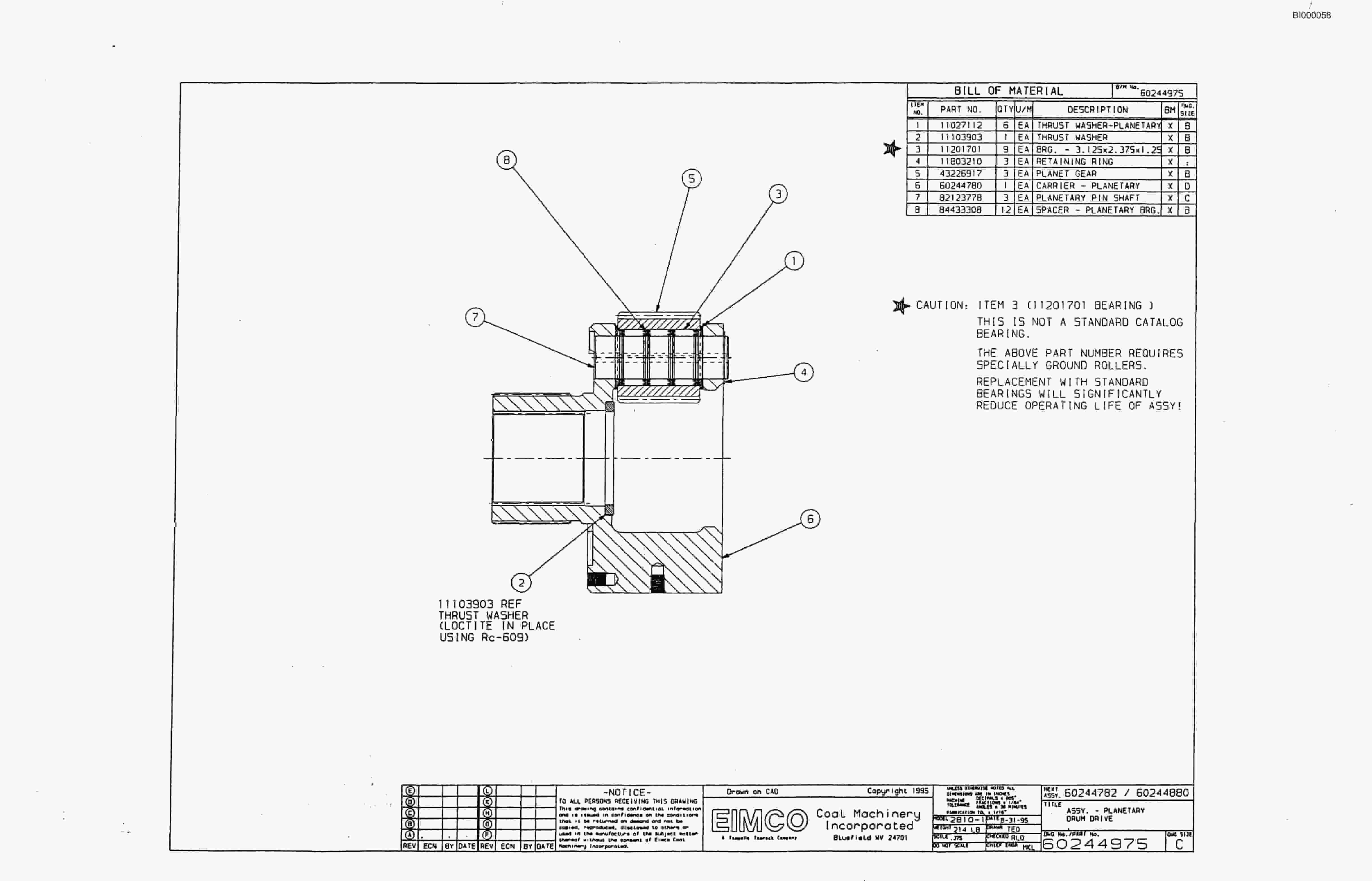 Bucyrus Dash One Miner Parts Catalog BI000058-4