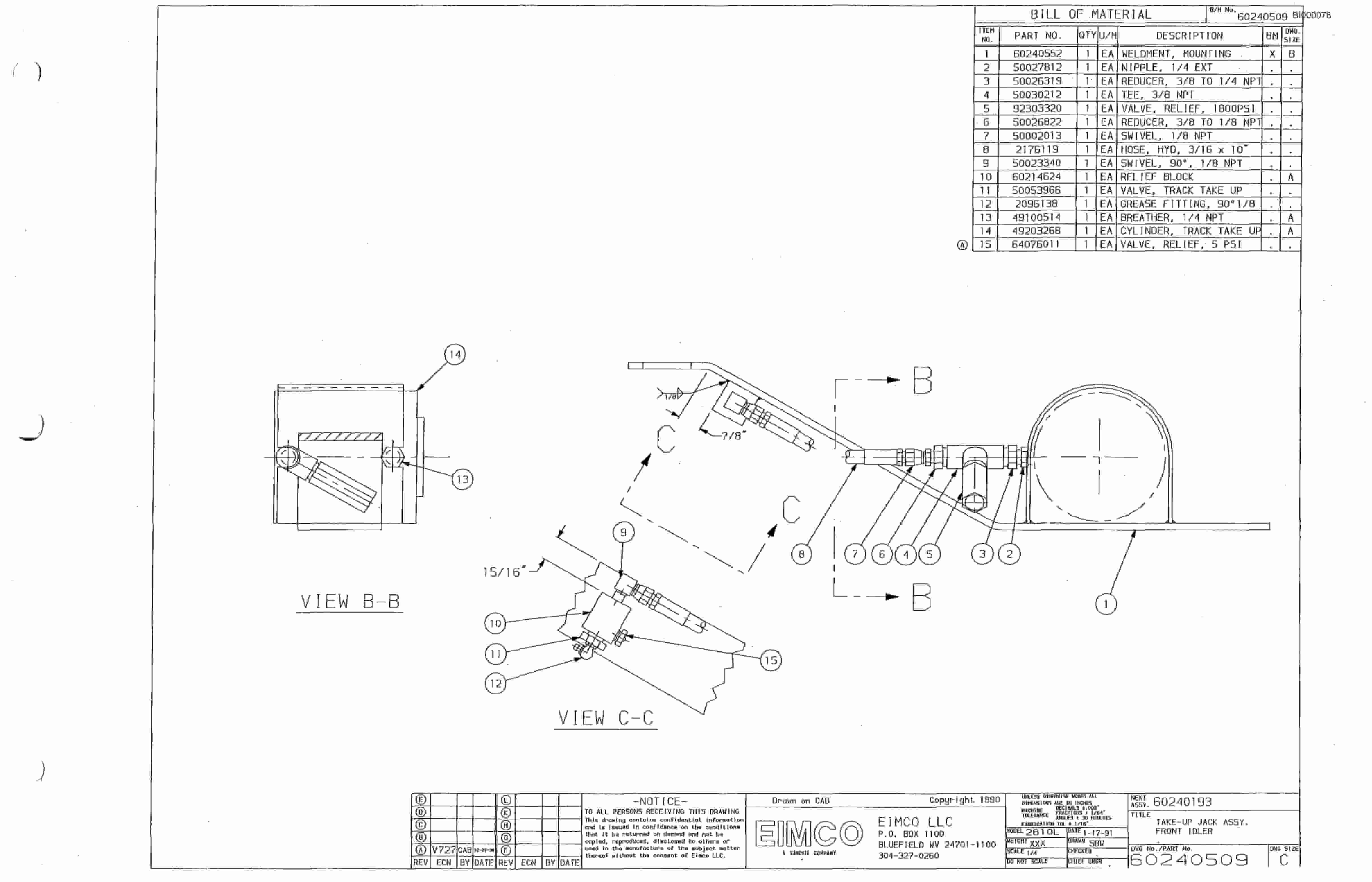 Bucyrus Dash One Miner Parts Catalog BI000078-3