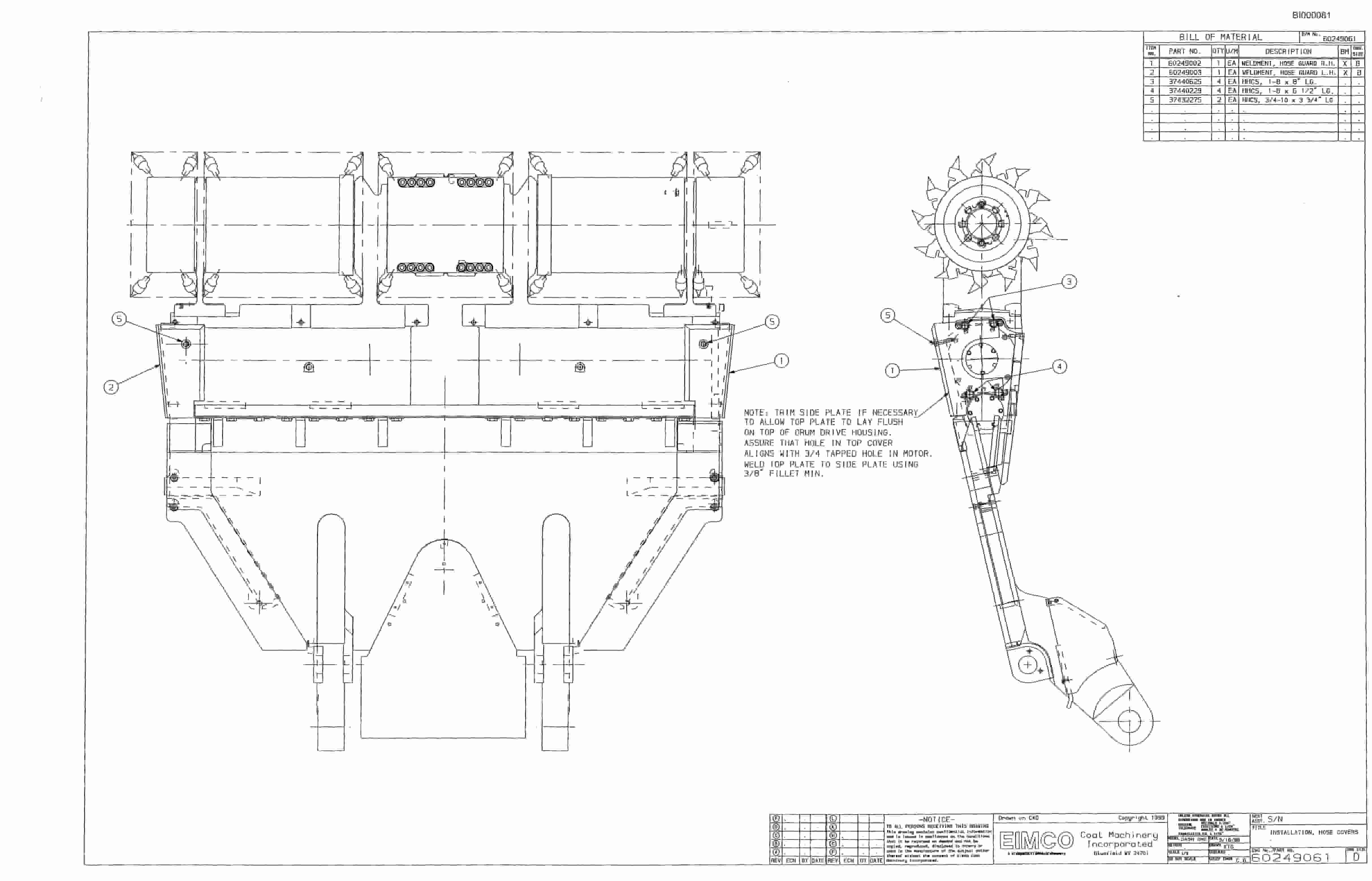 Bucyrus Dash One Miner Parts Catalog BI000081-5