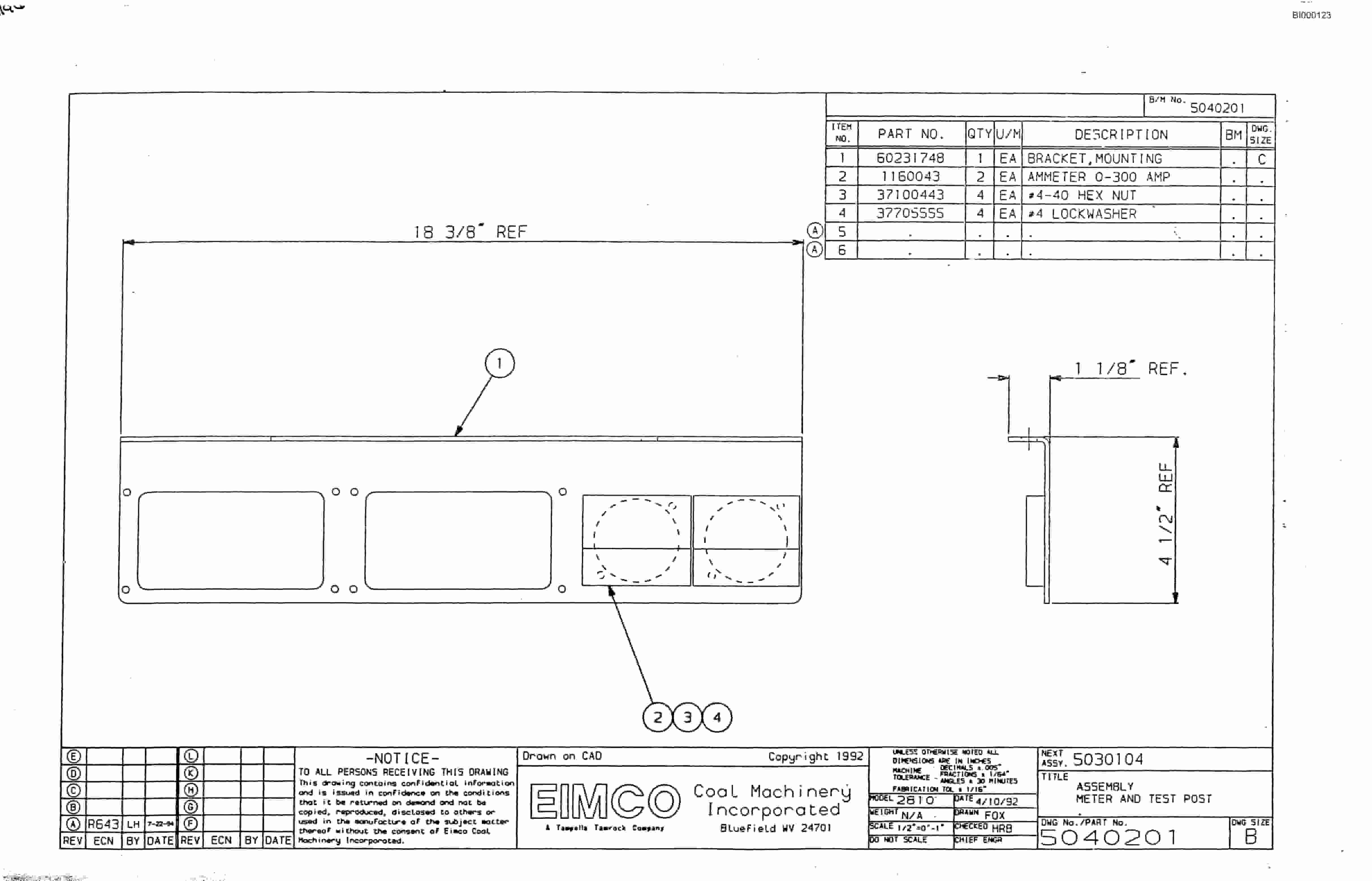 Bucyrus Dash One Miner Parts Catalog BI000123-2