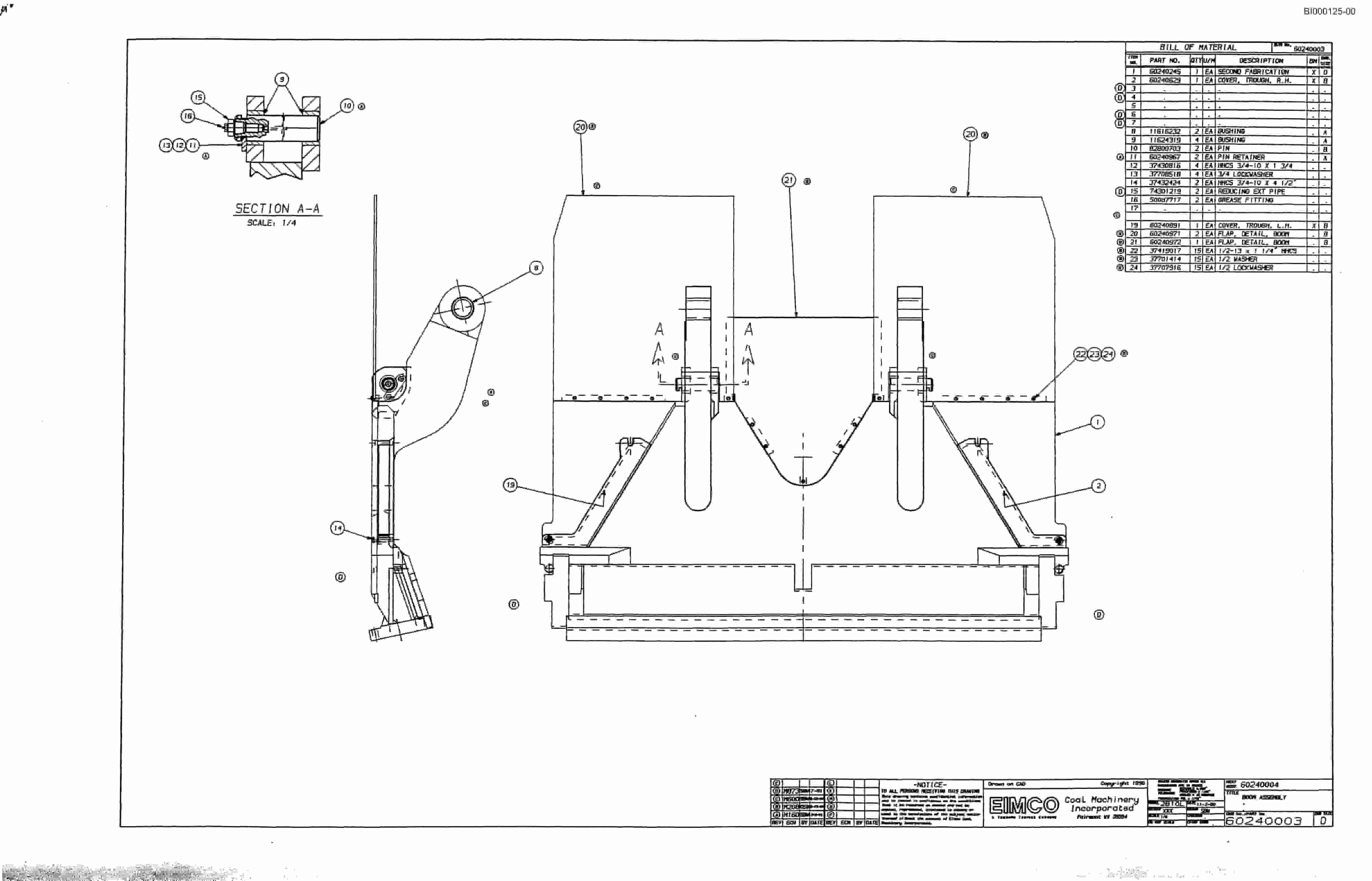 Bucyrus Dash One Miner Parts Catalog BI000125-00-4