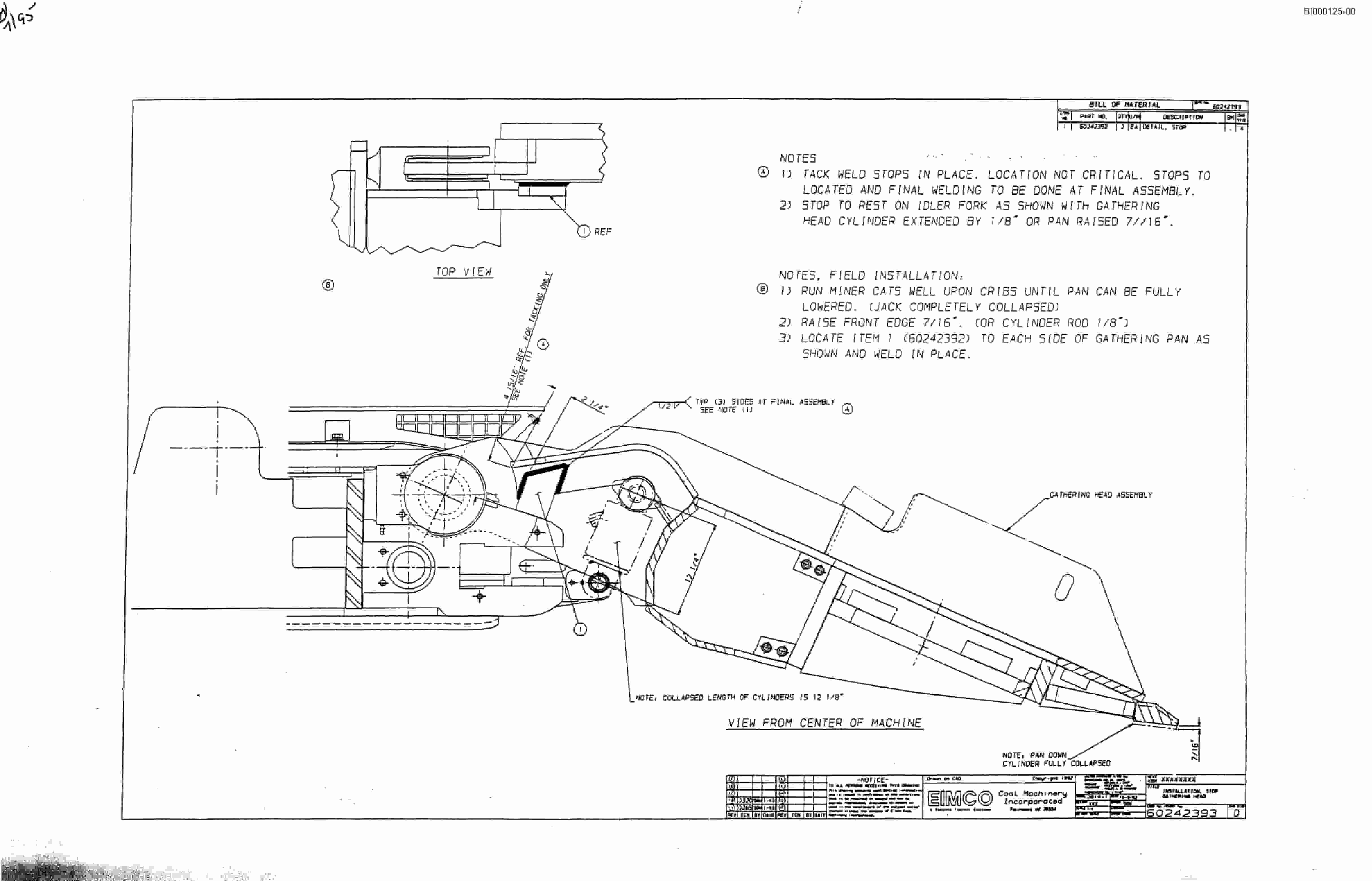 Bucyrus Dash One Miner Parts Catalog BI000125-00-5
