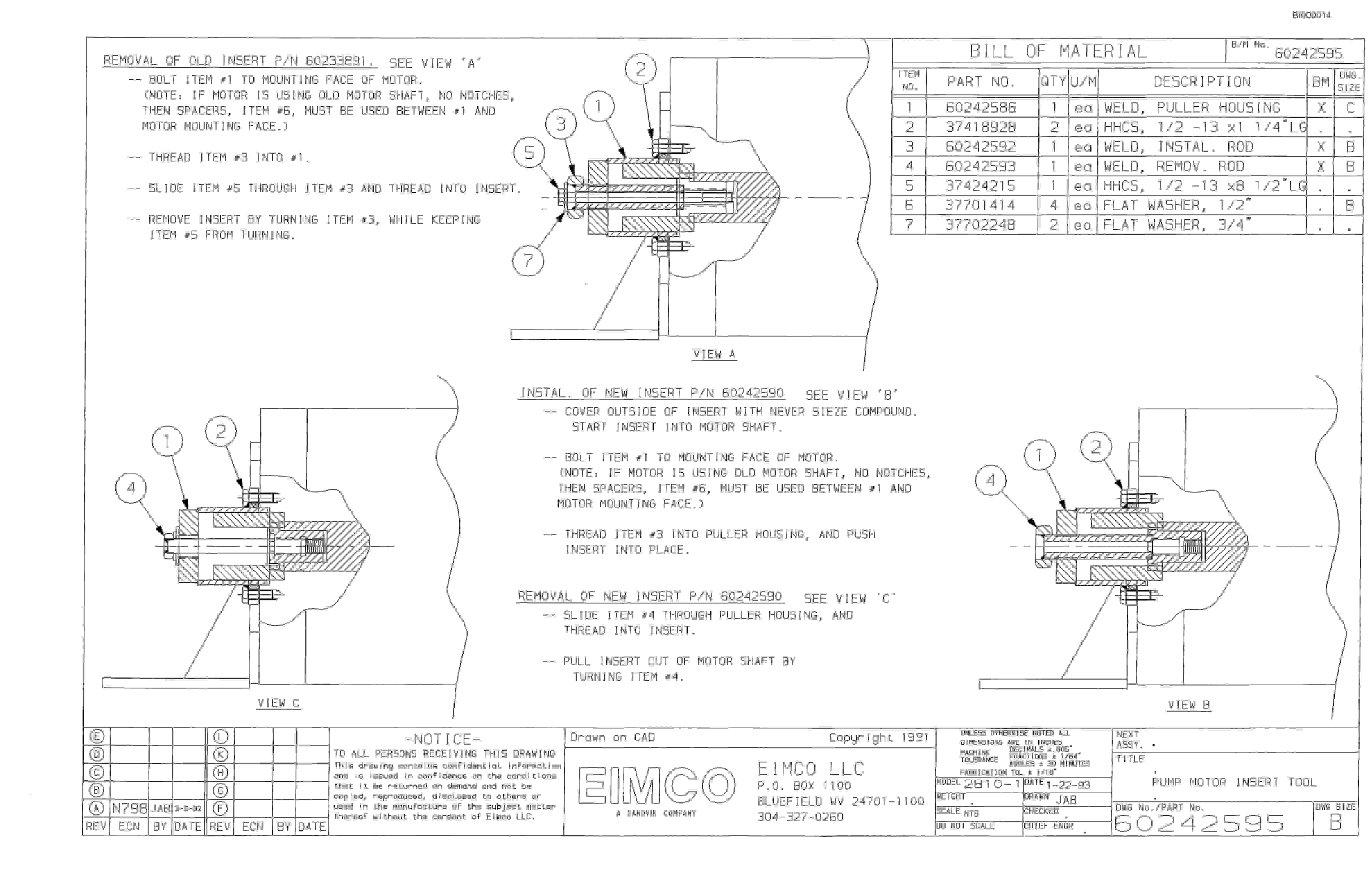Bucyrus Dash Three Miner Parts Catalog BI000014-2
