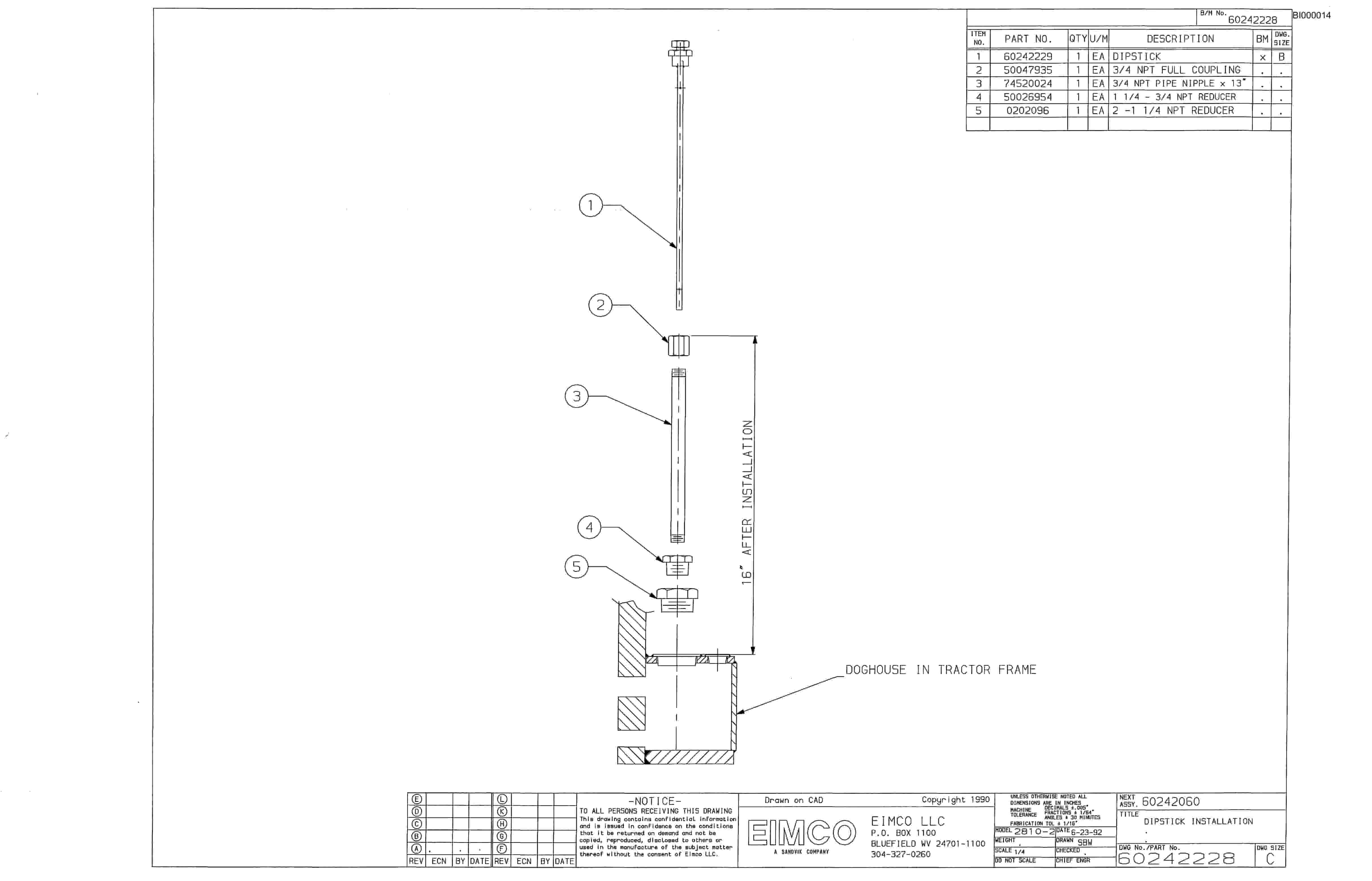 Bucyrus Dash Three Miner Parts Catalog BI000014-4