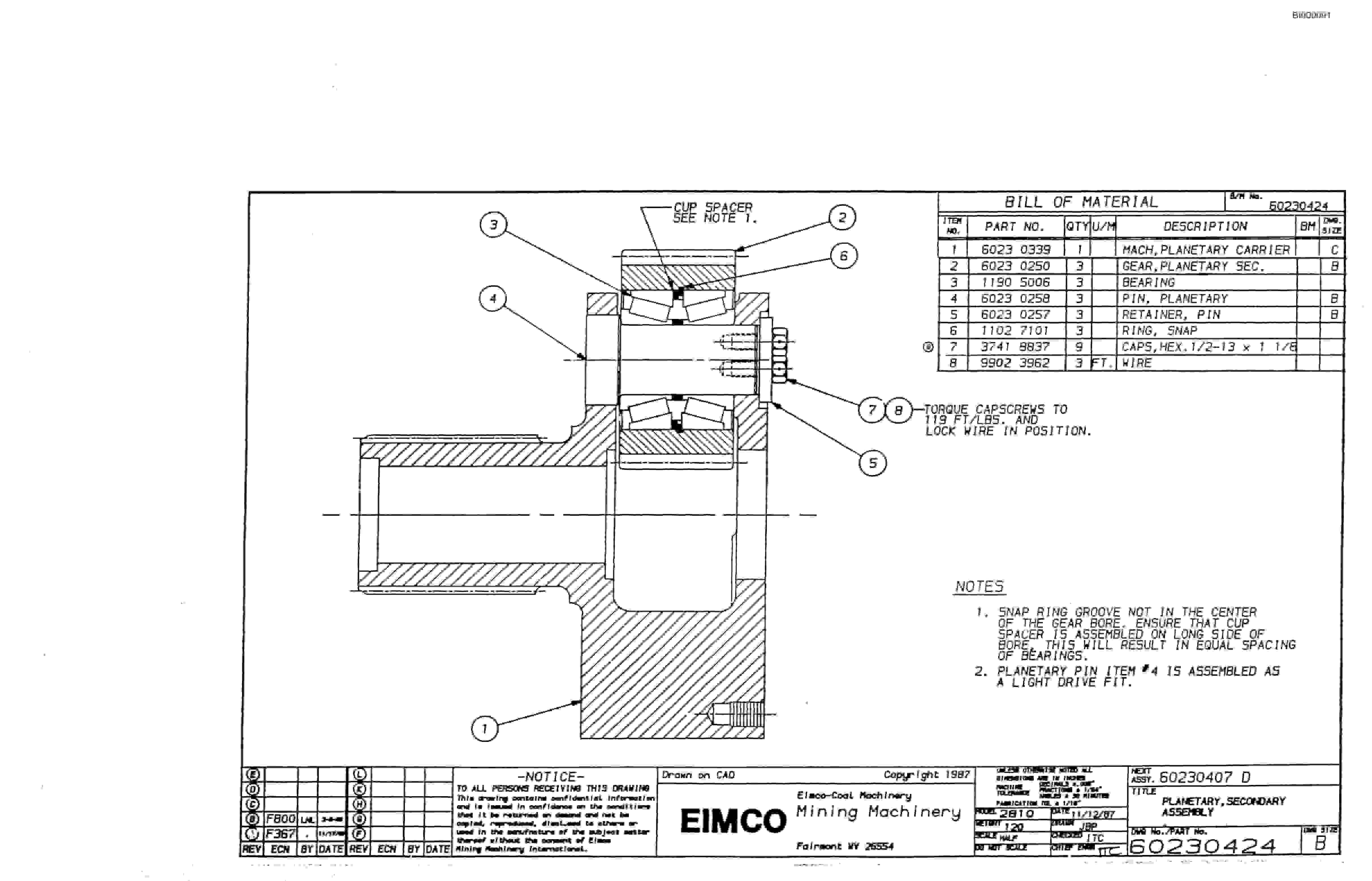 Bucyrus Dash Three Miner Parts Catalog BI000091-2
