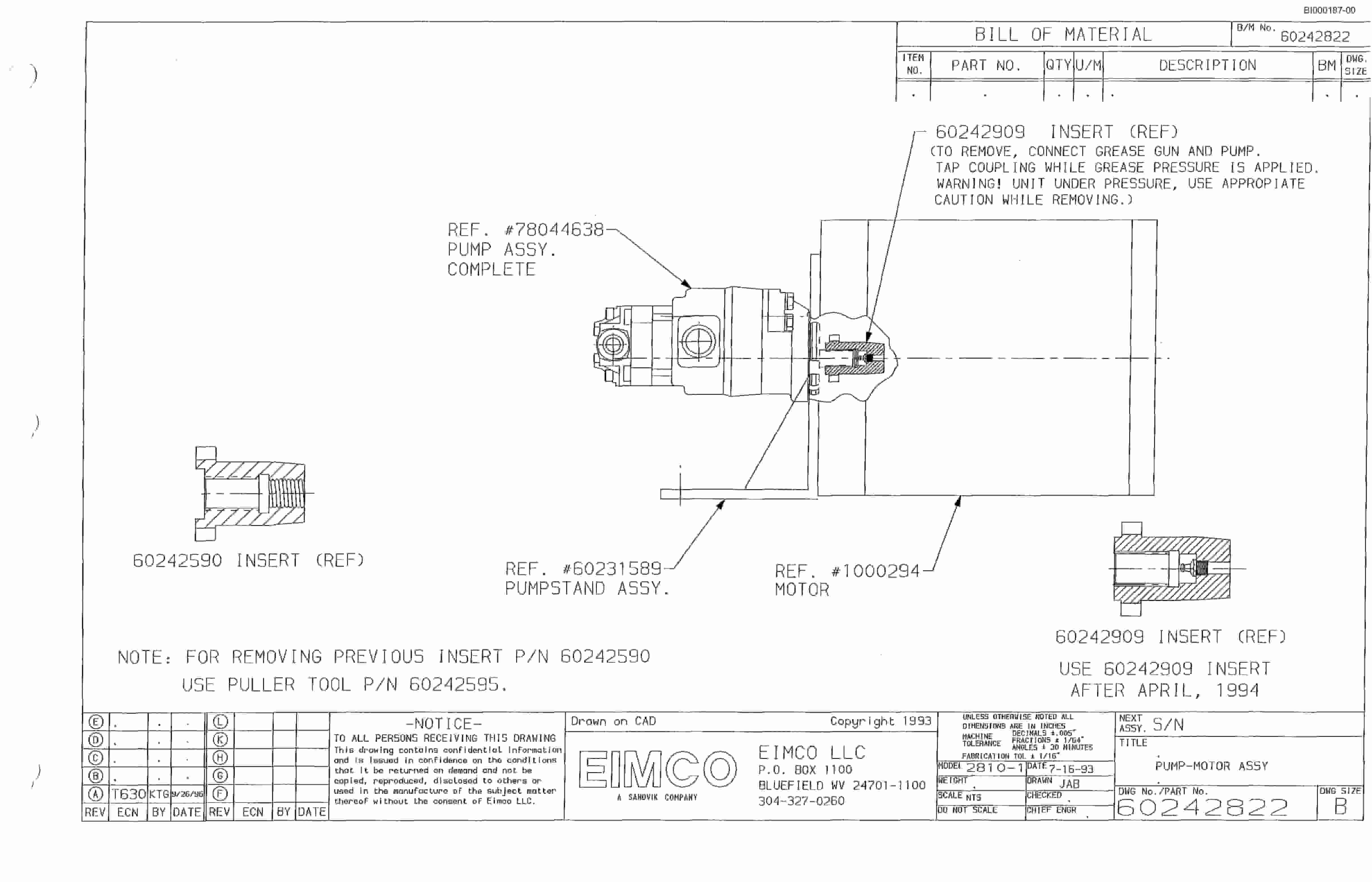 Bucyrus Dash Three Miner Parts Catalog BI000187-2