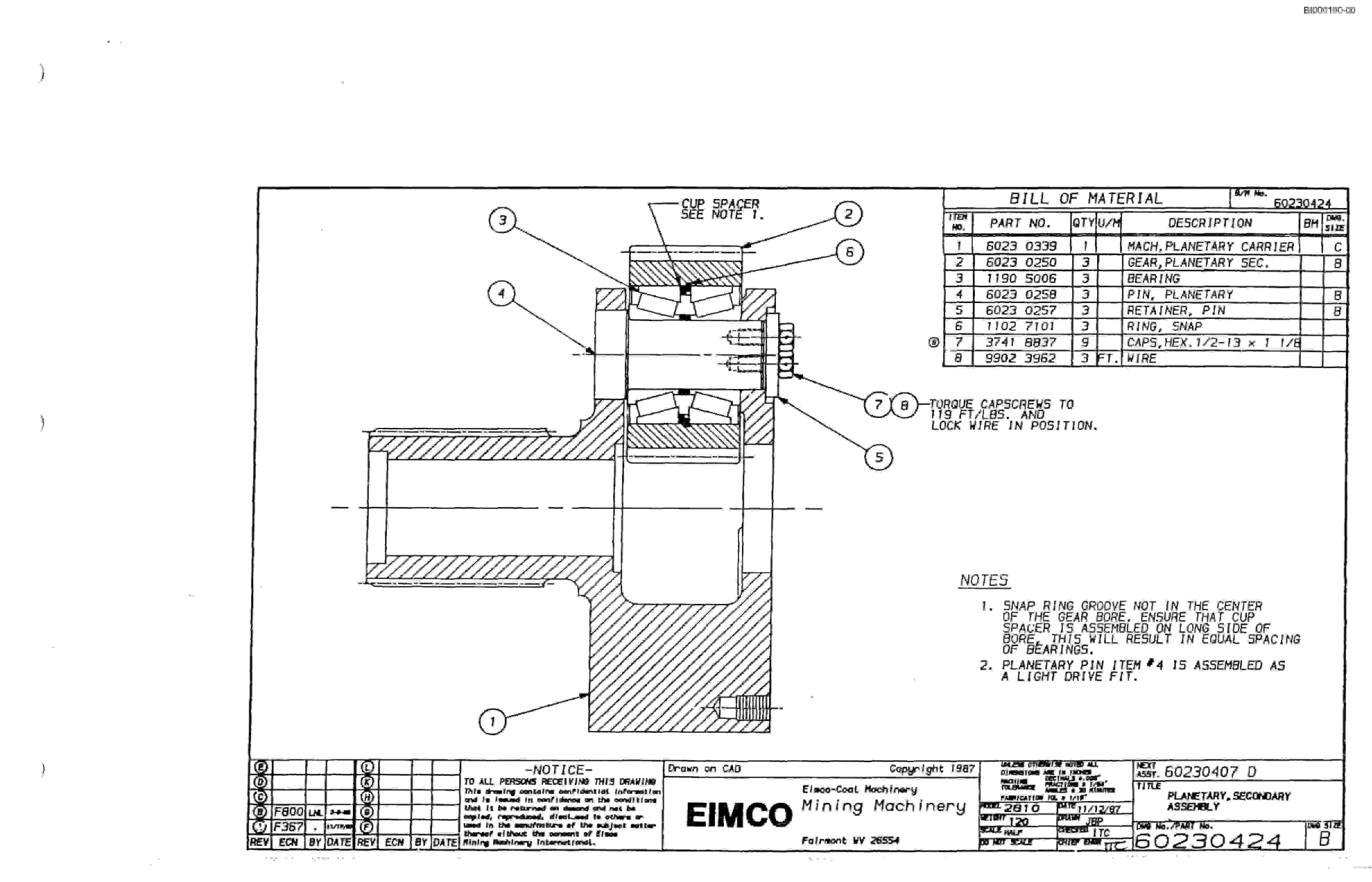 Bucyrus Dash Three Miner Parts Catalog BI000190-3