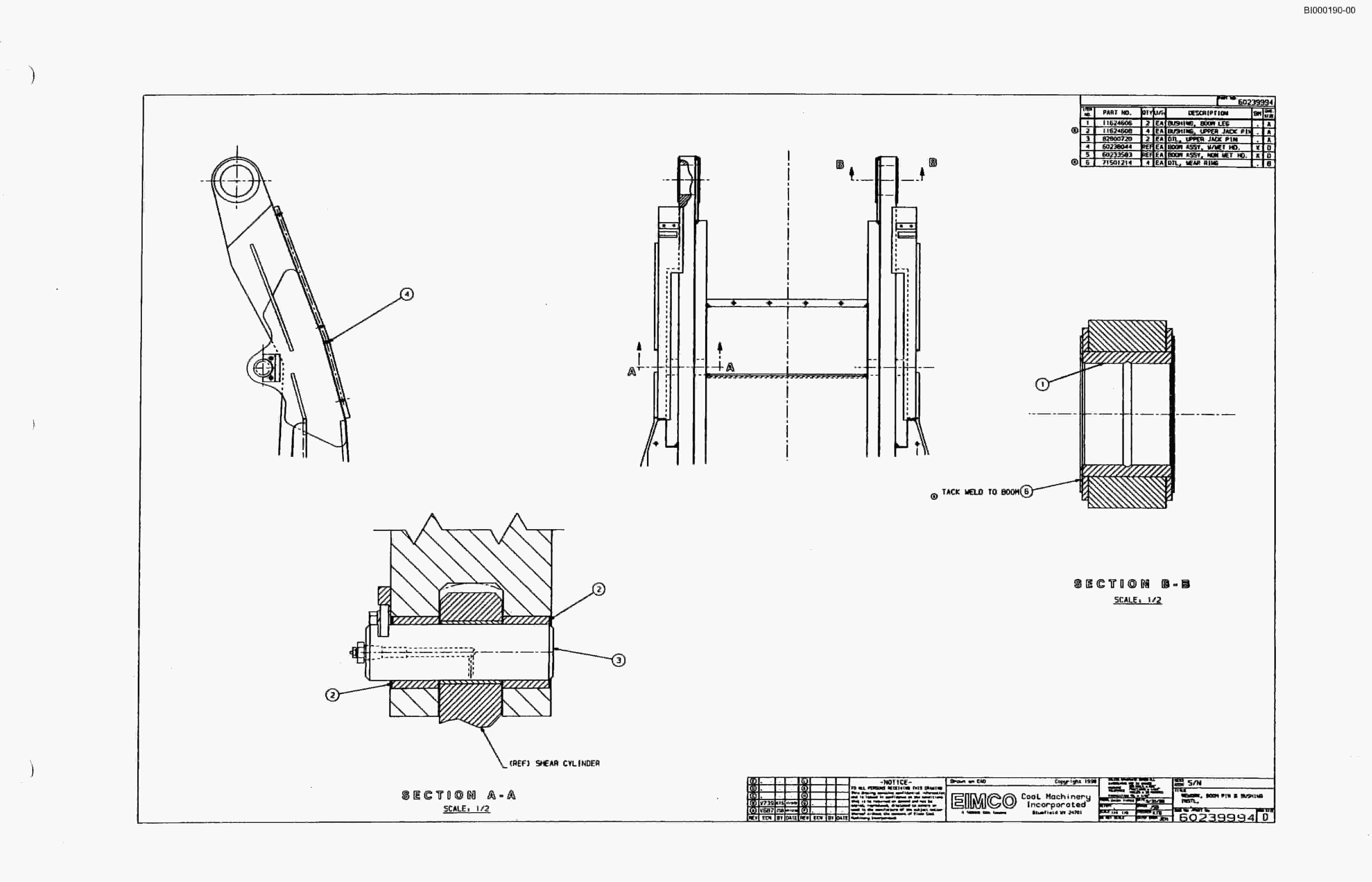 Bucyrus Dash Three Miner Parts Catalog BI000190-5
