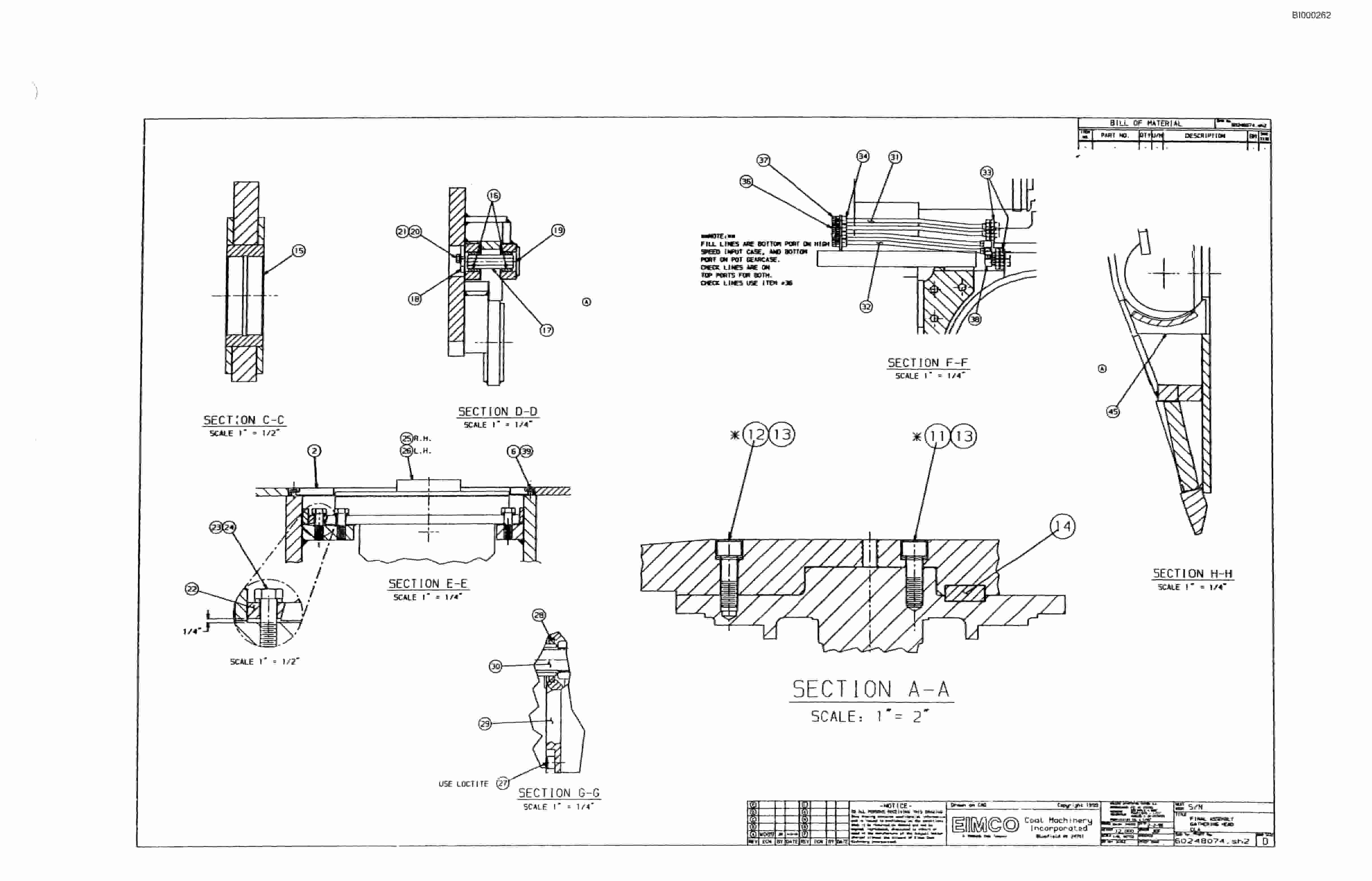 Bucyrus Dash Three Miner Parts Catalog BI000262-3