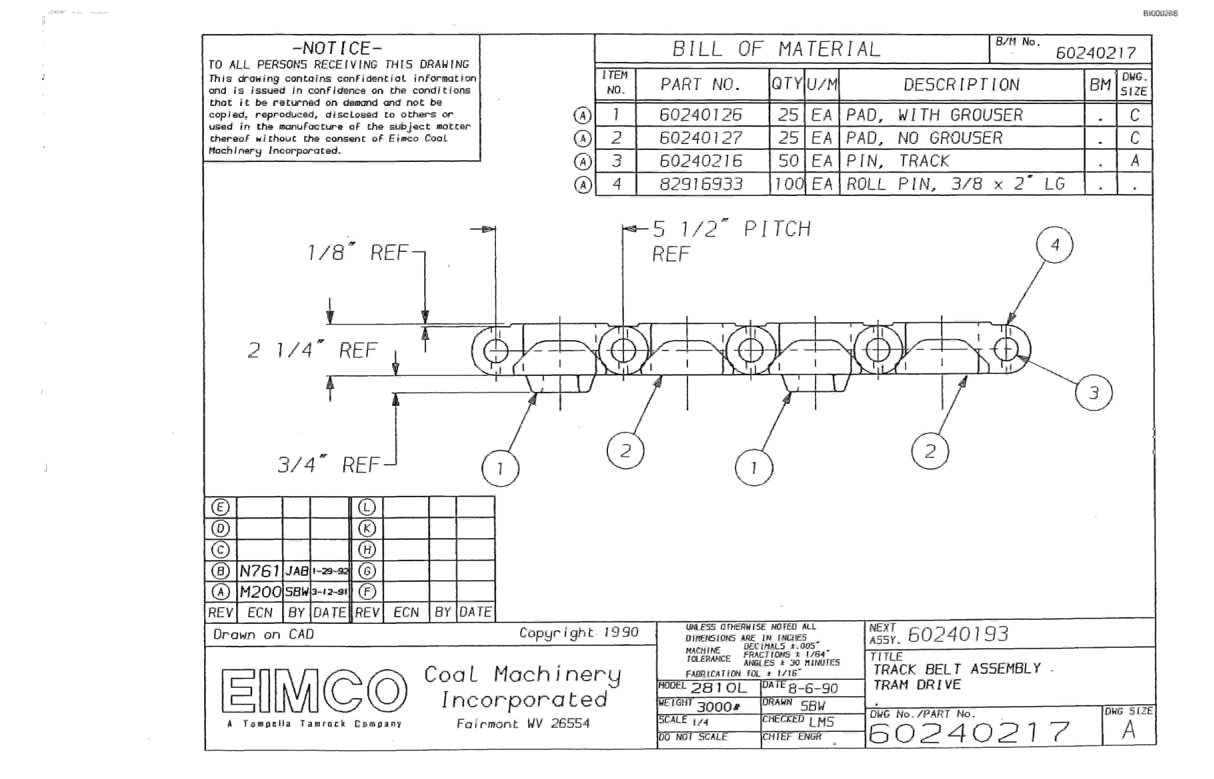Bucyrus Dash Three Miner Parts Catalog BI000266-3